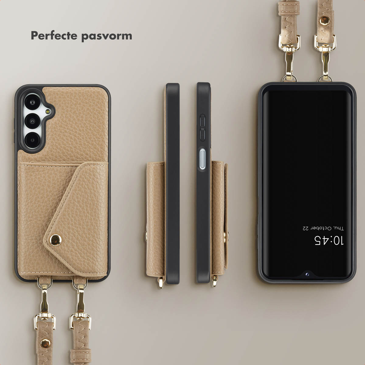 SELENCIA Sera Koordhoes con portacarte COVER per Samsung Samsung Galaxy A16 (4G)/Samsung Galaxy A16 (5G), Beige