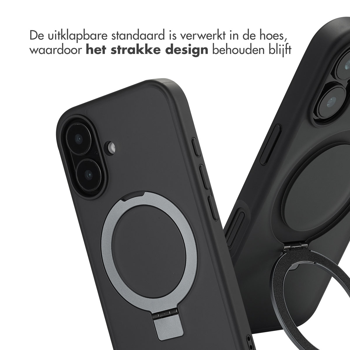 ACCEZZ Coque arrière compatible avec iPhone 16 Étui de Téléphone voor Apple iPhone 16 Noir