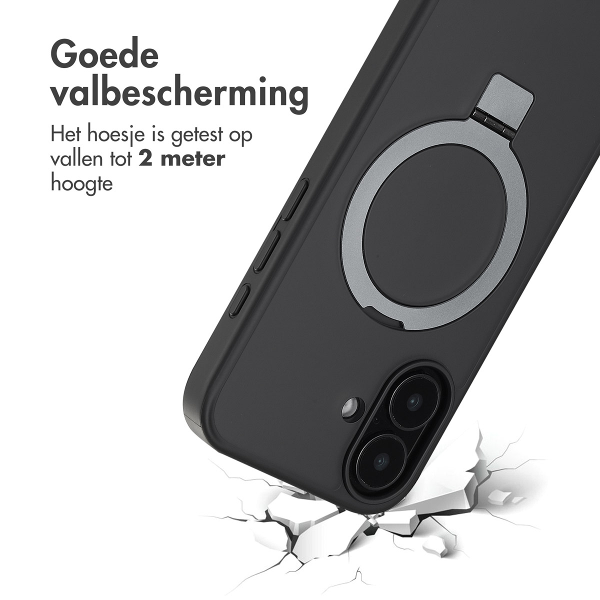 ACCEZZ Coque arrière compatible avec iPhone 16 Étui de Téléphone voor Apple iPhone 16 Noir