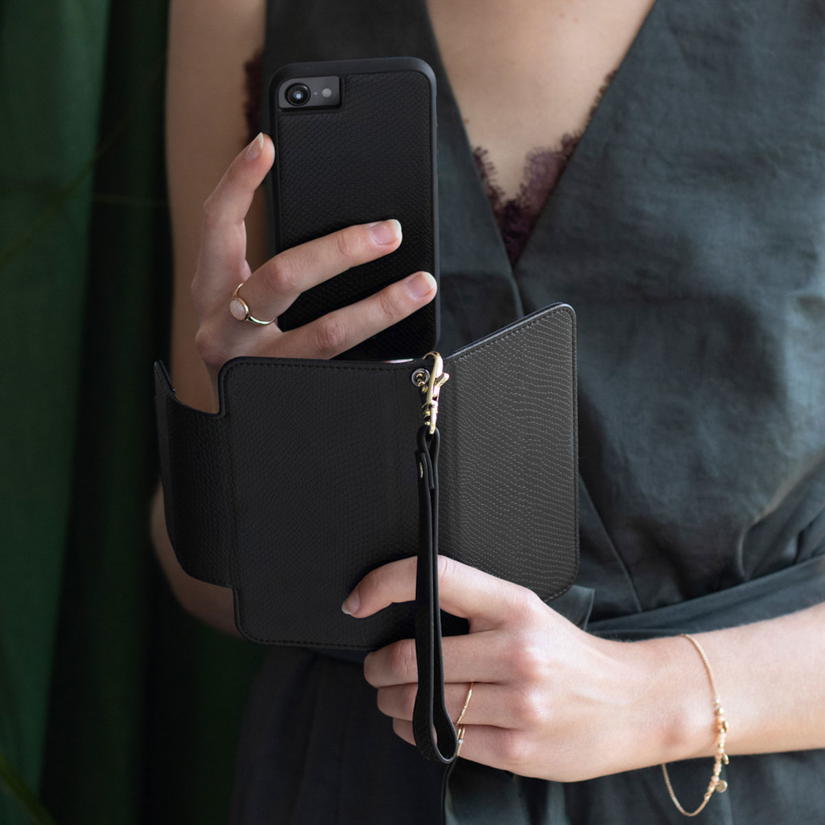 SELENCIA Coque folio compatible avec Samsung Galaxy S21 Plus Étui de Téléphone voor Samsung Samsung Galaxy S21 Plus Noir