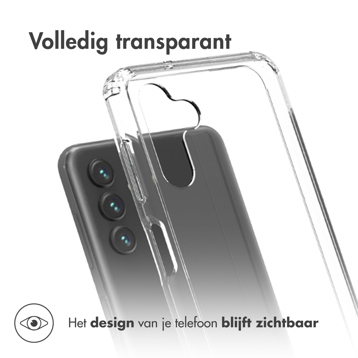 Una custodia trasparente per telefono, con un telefono all'interno, che mostra il design del telefono.