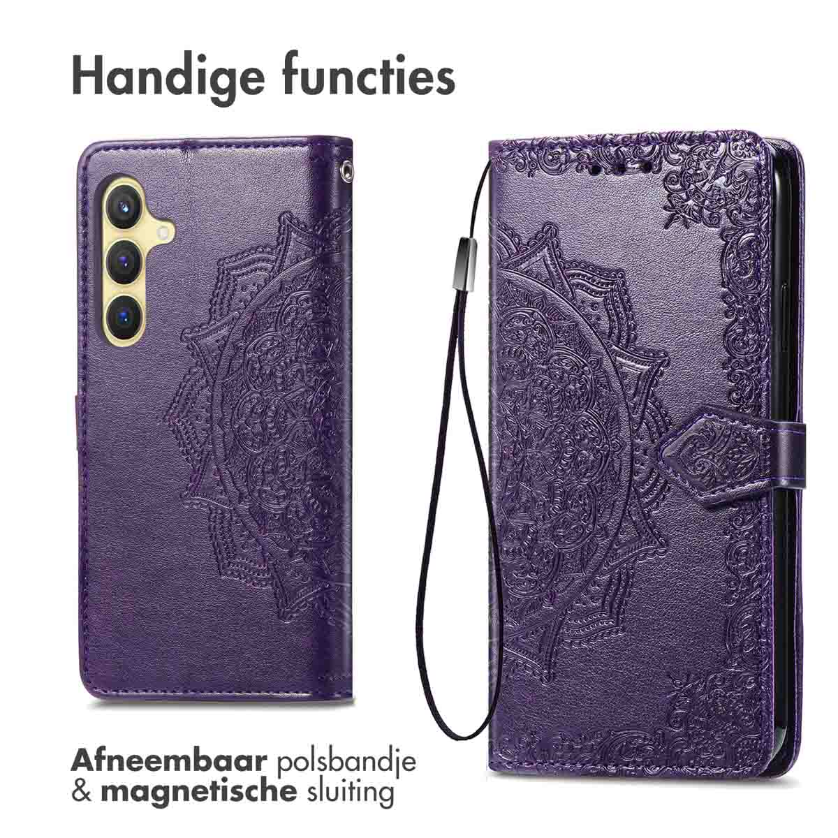 IMOSHION Coque folio compatible avec Samsung Galaxy S24 Plus Étui de Téléphone voor Samsung Samsung Galaxy S24 Plus Violet