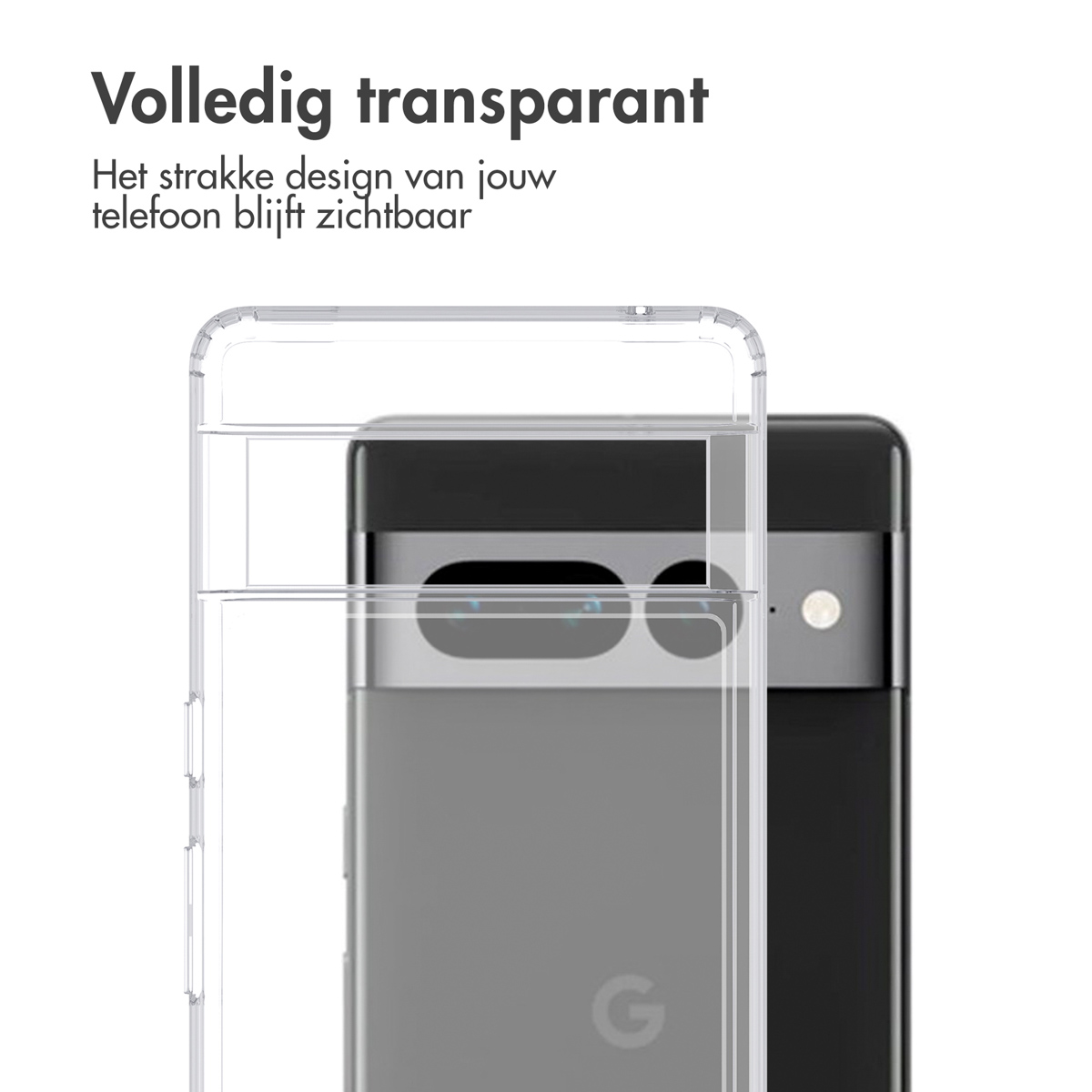 Una custodia trasparente per telefono su un telefono. Il telefono è nero e ha una fotocamera in alto.