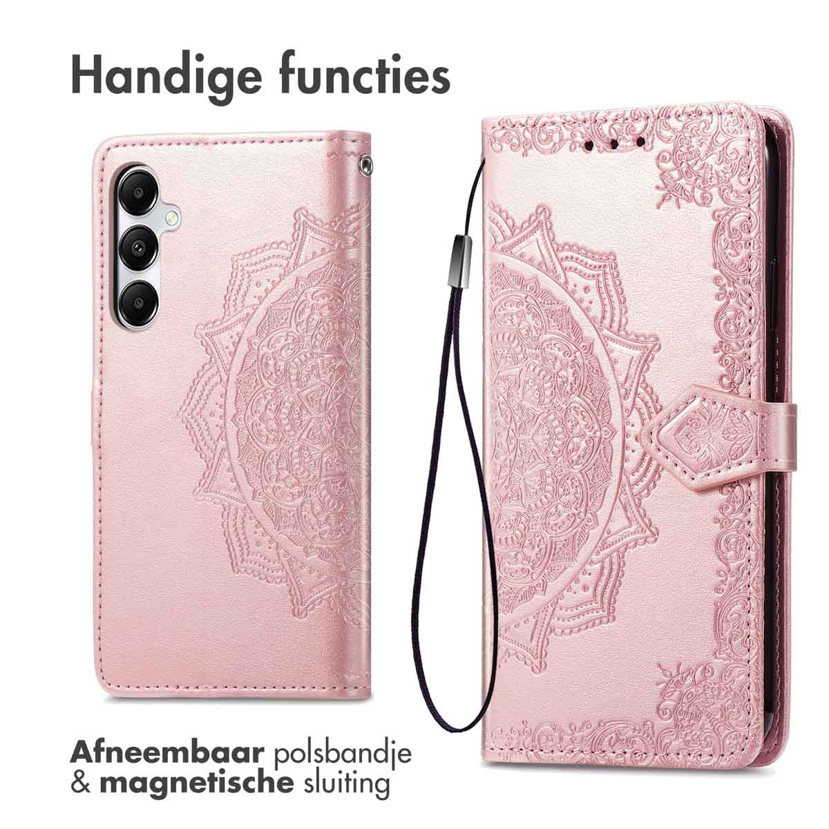 IMOSHION port carte Mandala Cover per Samsung Samsung Galaxy A55 (5G), Rosa oro