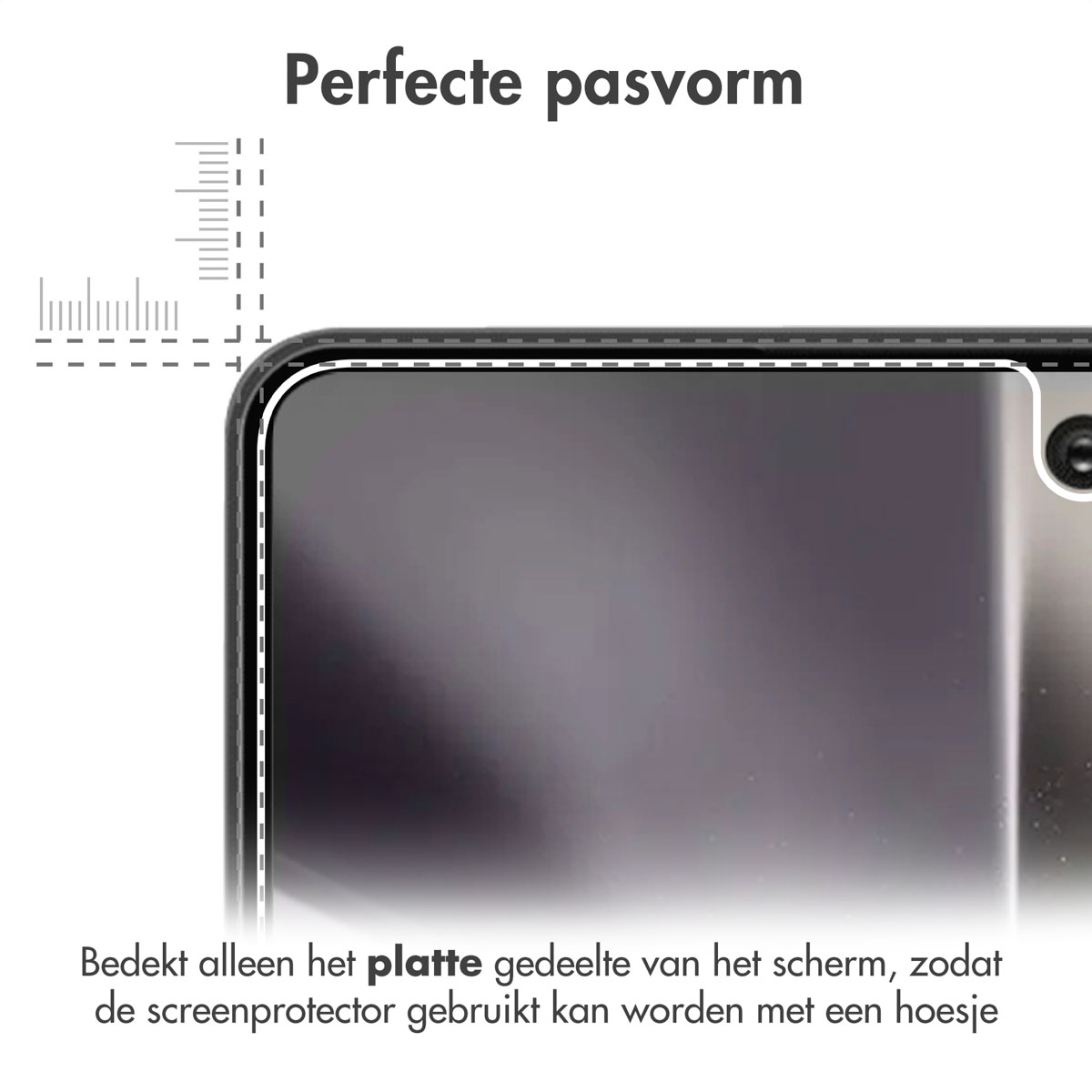 Gros plan d'un téléphone avec protection d'écran. Couvre la partie plate.