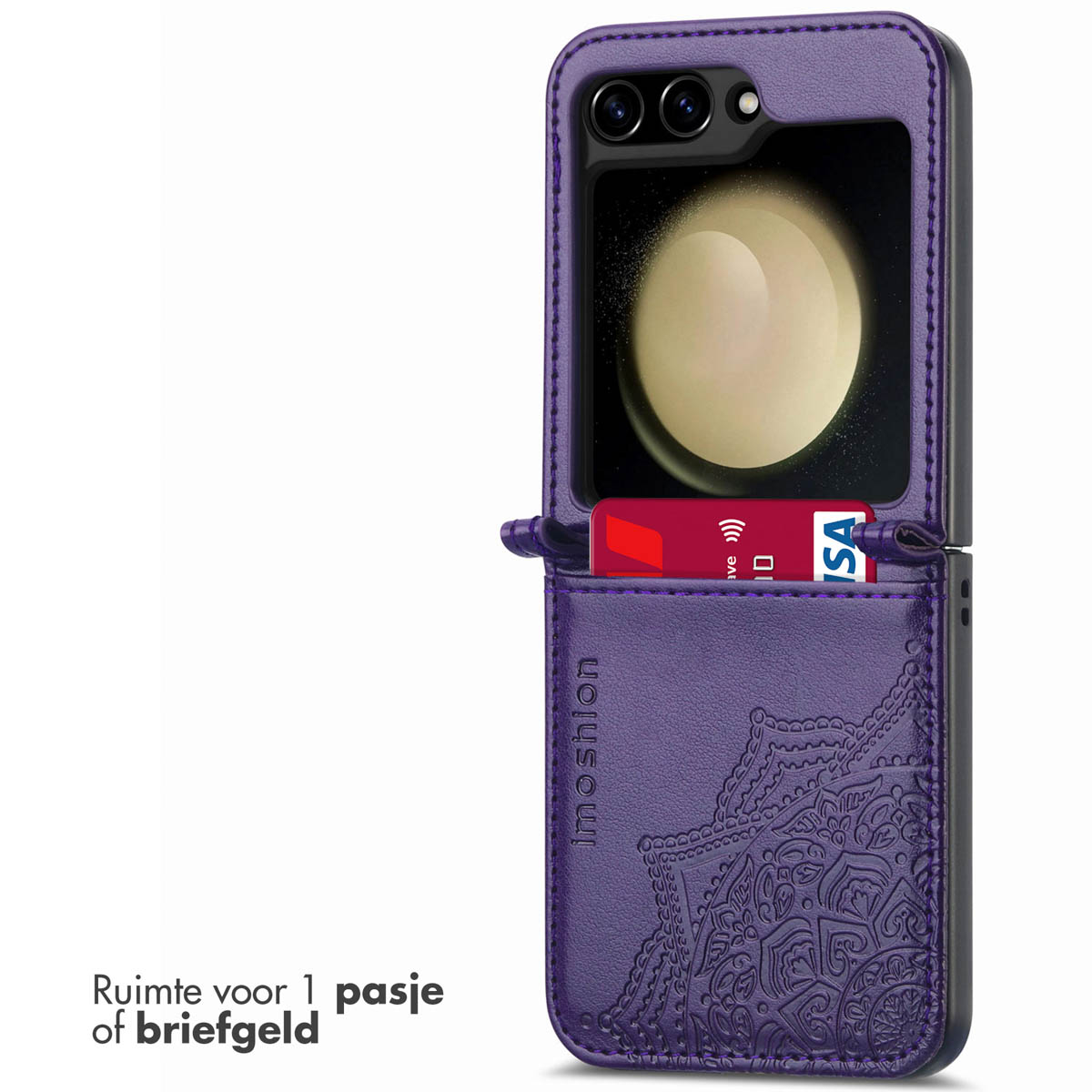 IMOSHION Coque folio compatible avec Samsung Galaxy Z Flip 5 Étui de Téléphone voor Samsung Samsung Galaxy Z Flip 5 Violet