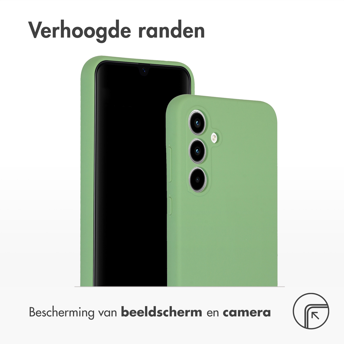 Zwei Telefone: eine grüne Hülle, ein schwarzer Bildschirm. Zeigt die erhöhten Kanten der Hülle.