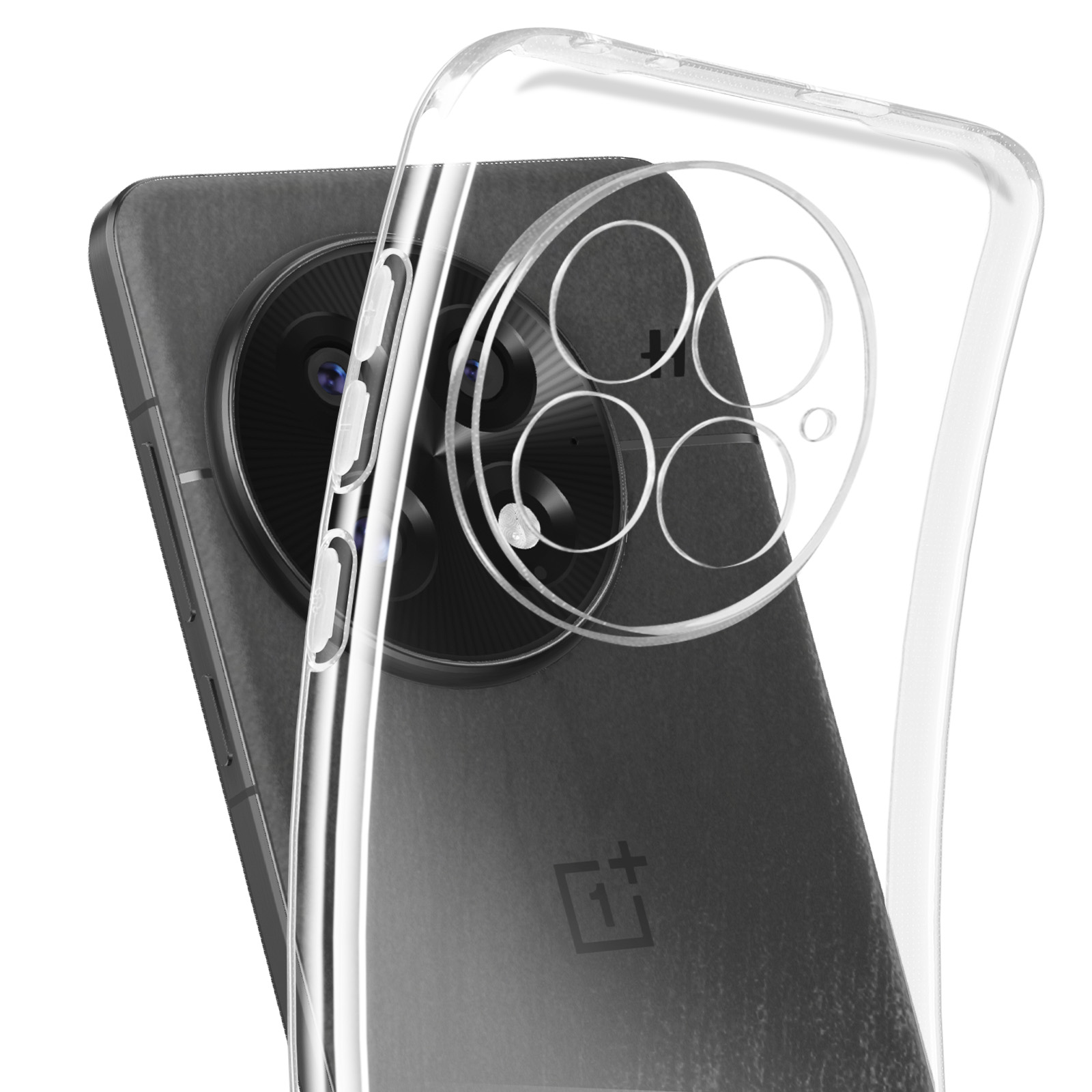 Custodia In Silicone Per OnePlus 3T – Trasparente Con Stampa Lupo E Illusione Ottica, Cover TPU Antigiallo, Antiscivolo