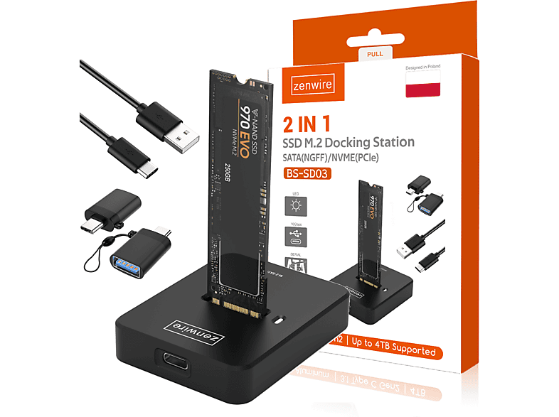 Obudowa na Dysk Zewnętrzny ZENWIRE SD-03 Czarny | MediaMarkt