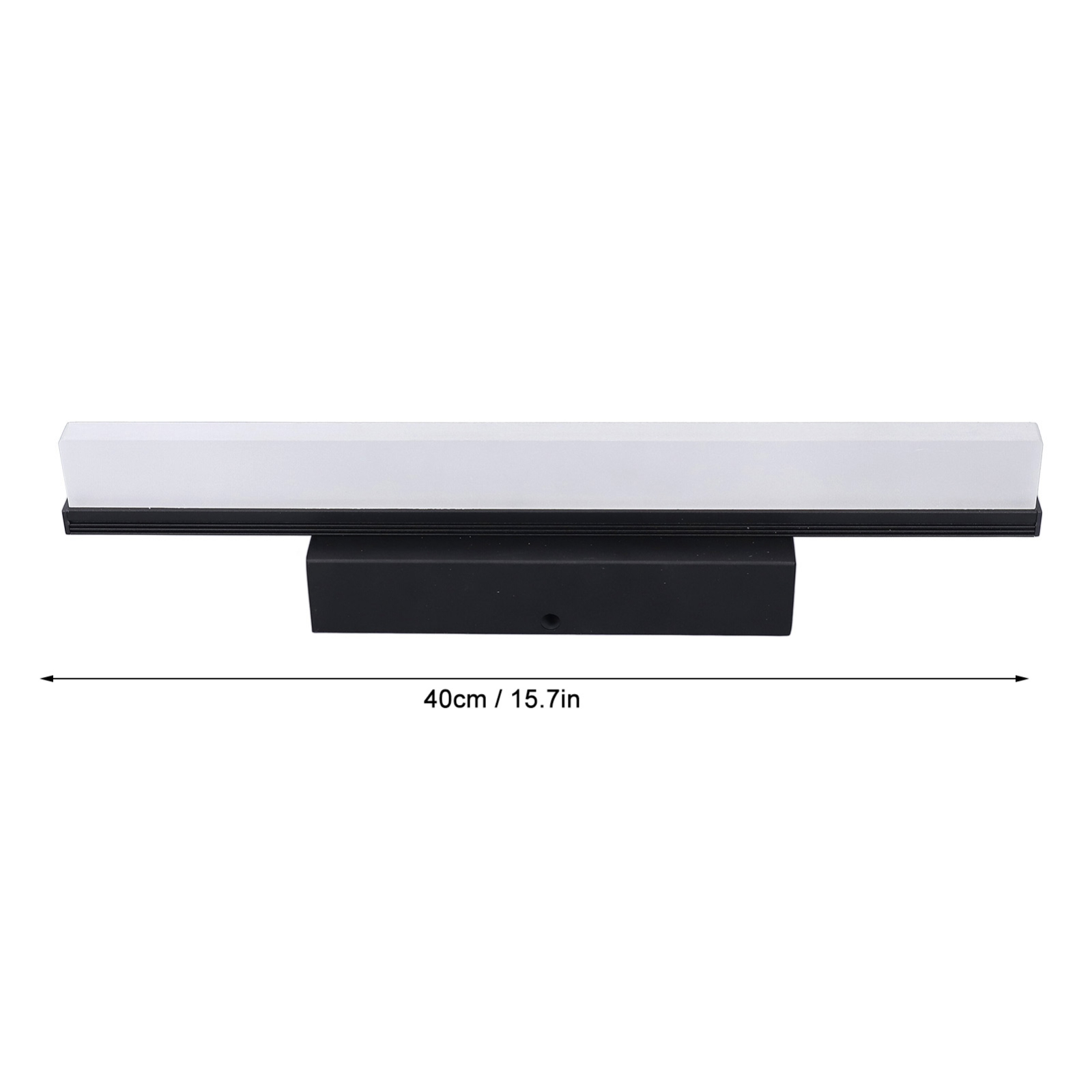Lange, schwarze LED-Leuchte, 40 cm / 15,7 Zoll lang.
