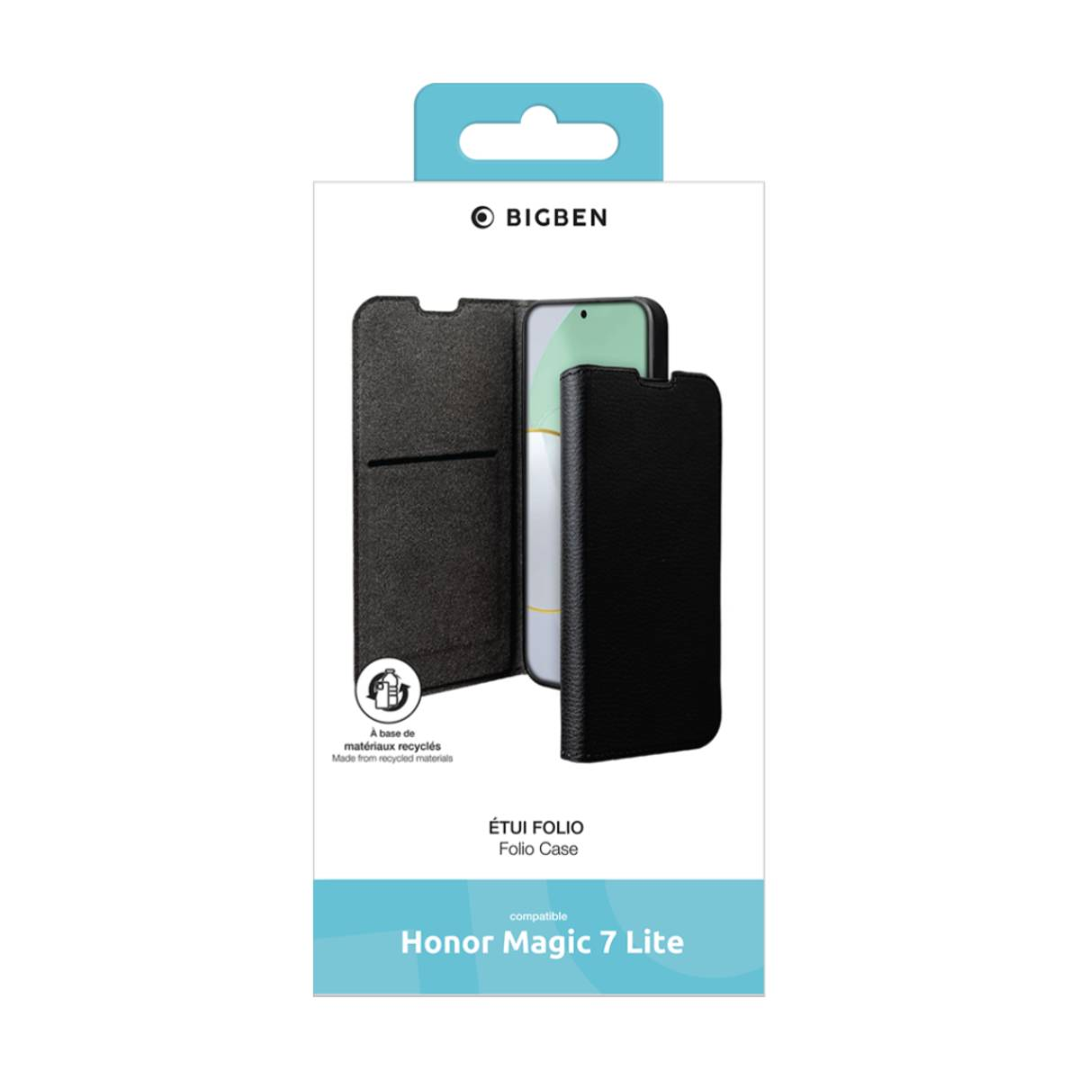 Custodia per telefono in scatola. Marchio Bigben. Custodia a libro, compatibile con Honor Magic 7 Lite.