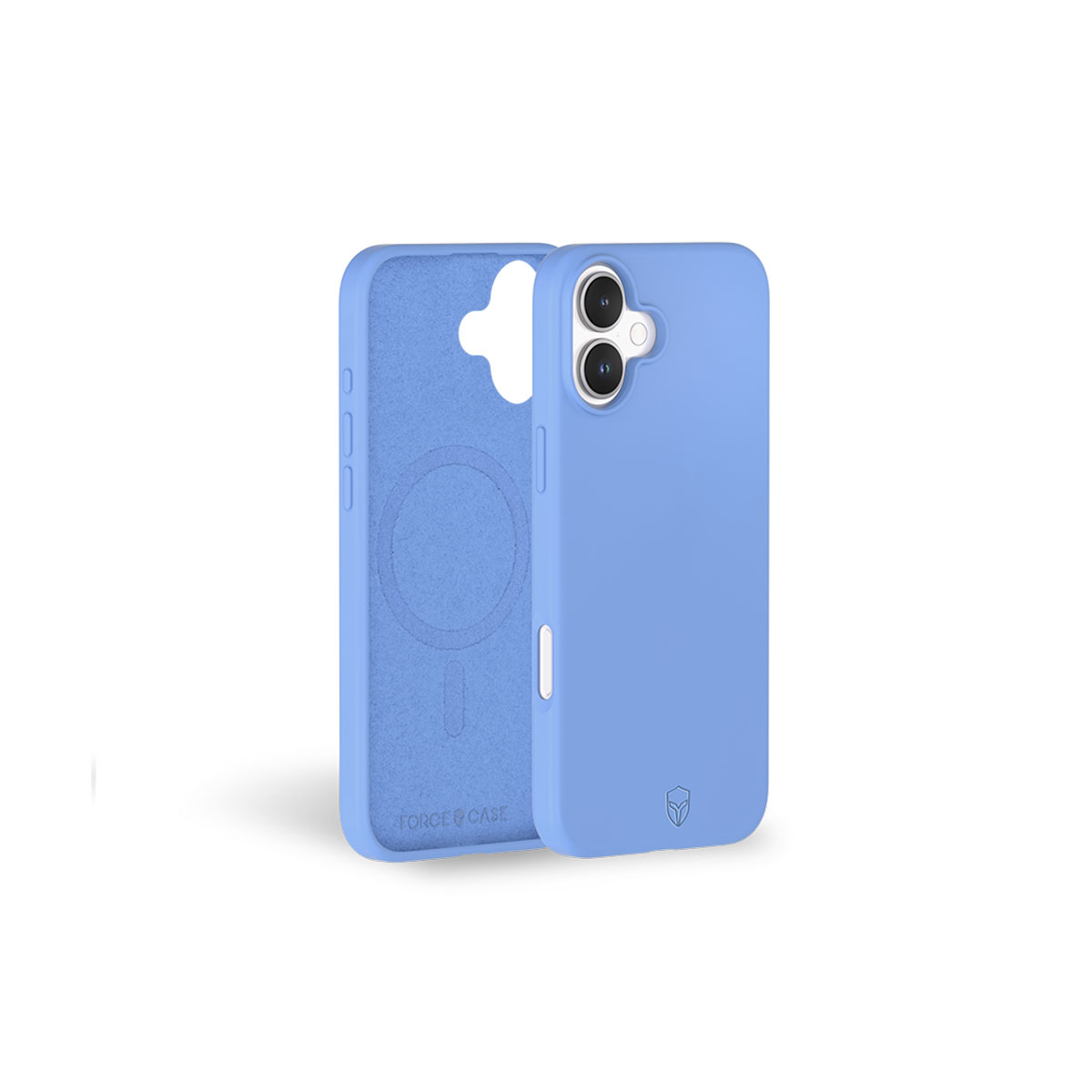 Due custodie per telefono. Una è azzurra, l'altra è blu. Entrambe hanno il marchio.