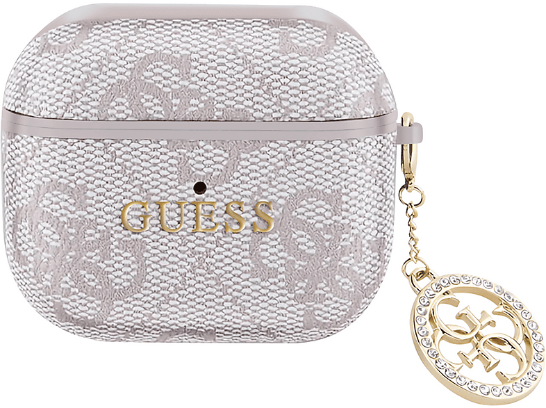 Guess Airpods 3 4G Script Cover con strass, rosa antico
