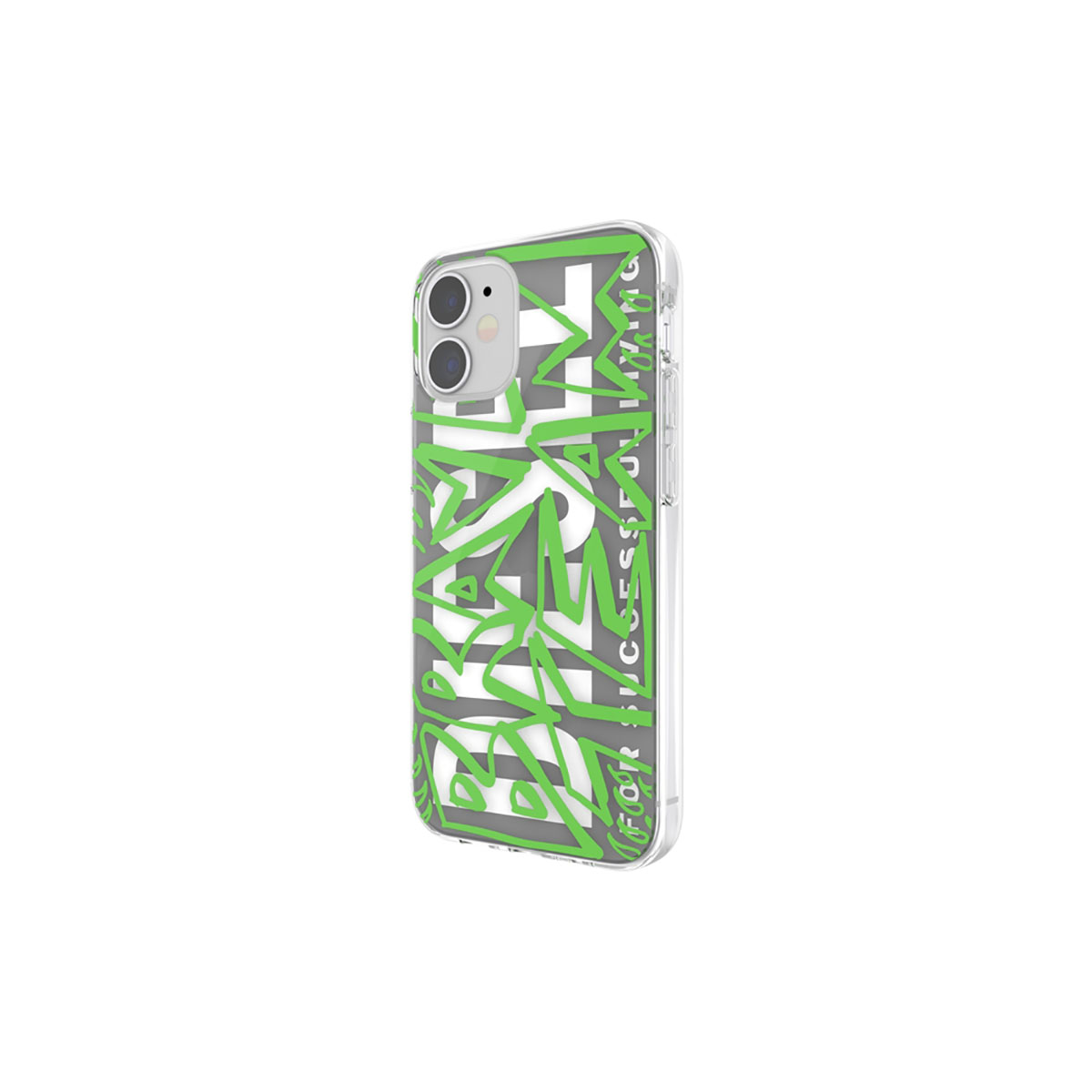 Custodia per telefono verde e bianca con scritta in stile graffiti che dice: 'FOR SUCCESSFUL LIVING'.