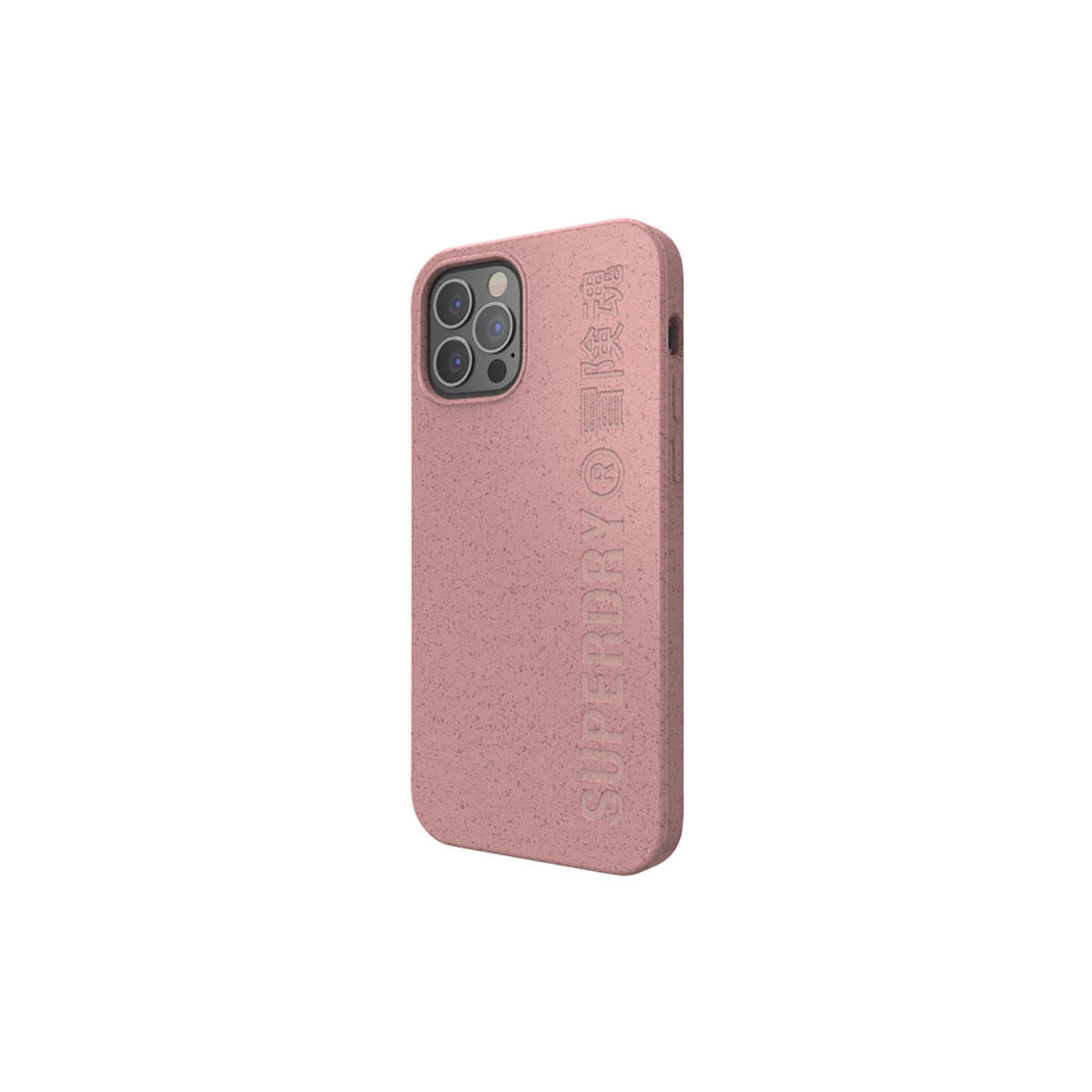 Una custodia per telefono rosa con il logo Superdry.