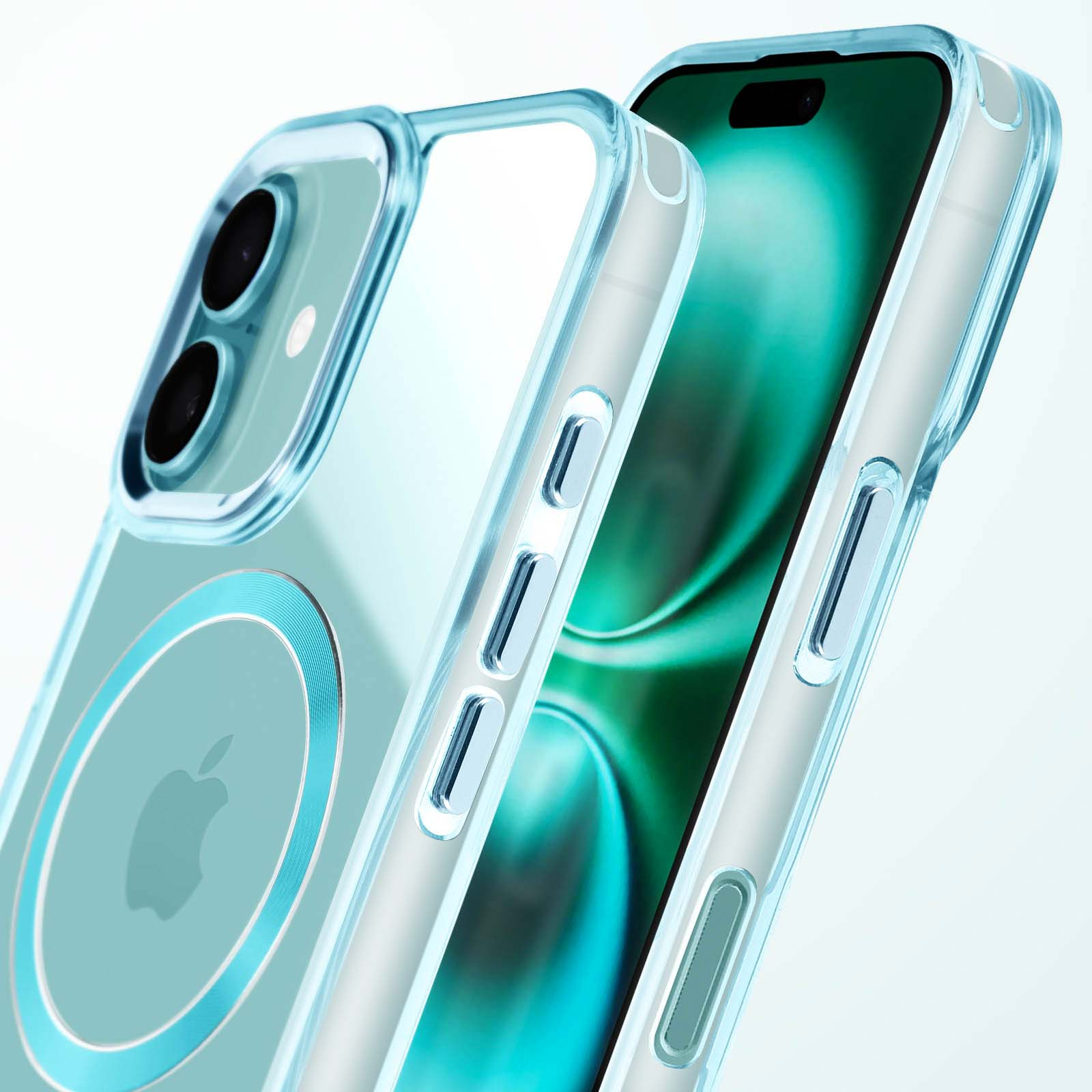 Primo piano di una custodia trasparente per telefono su un telefono. La custodia è trasparente e il telefono è visibile.