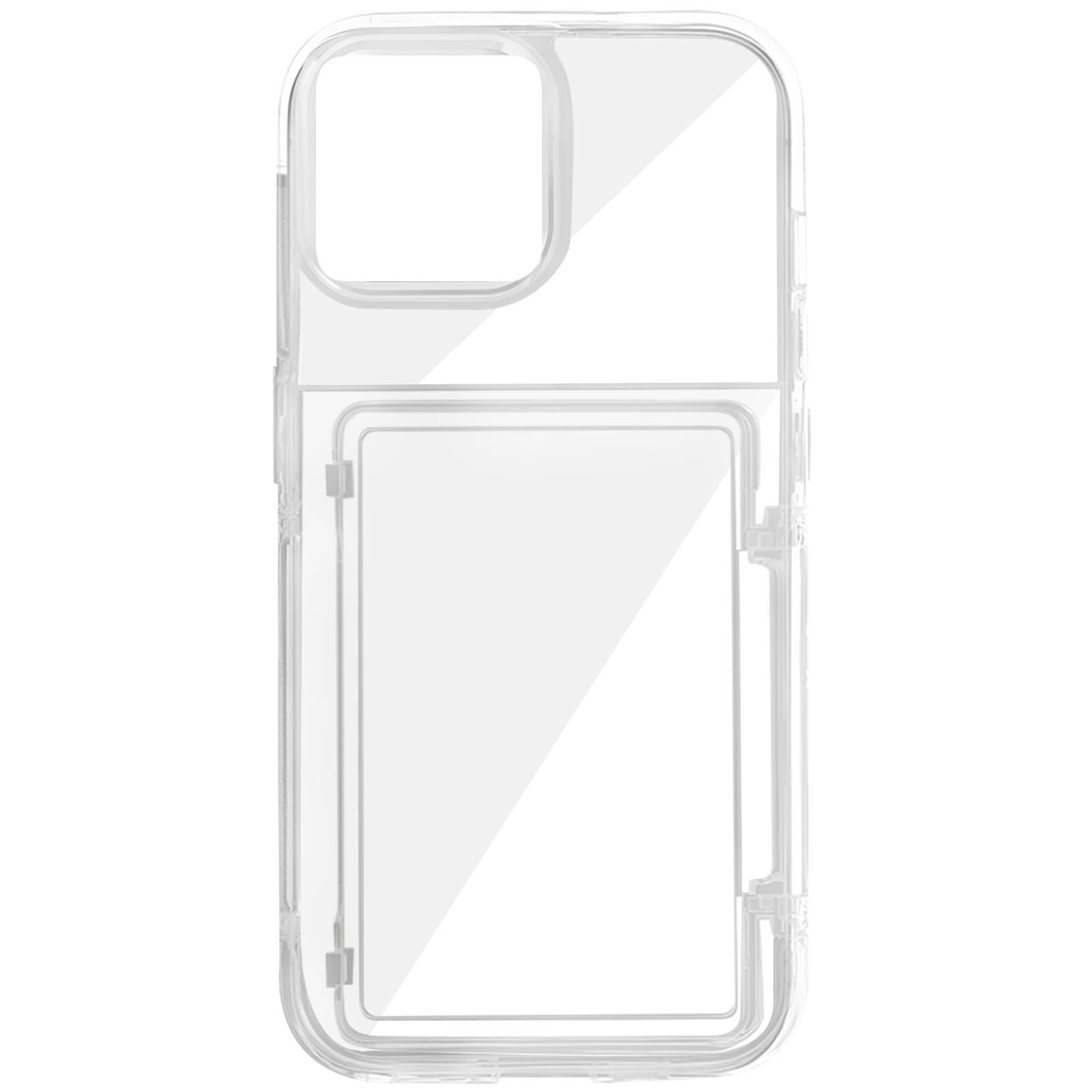 Custodia trasparente per telefono. La custodia è trasparente e mostra il contorno della fotocamera.