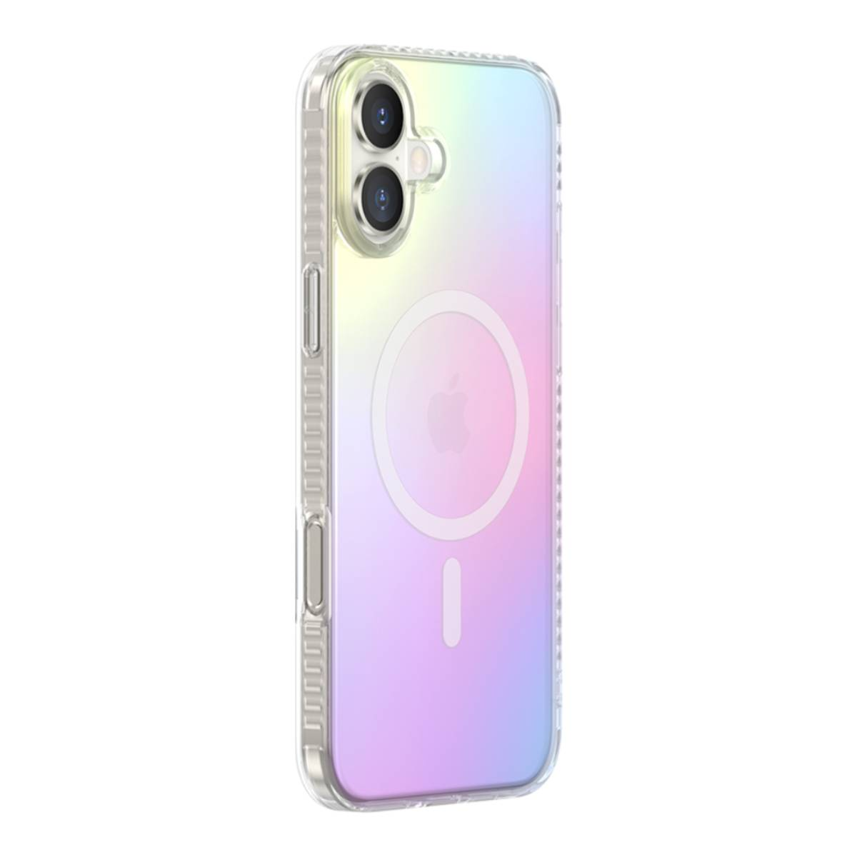 Custodia trasparente per telefono con effetto colore sfumato e cerchio magnetico.