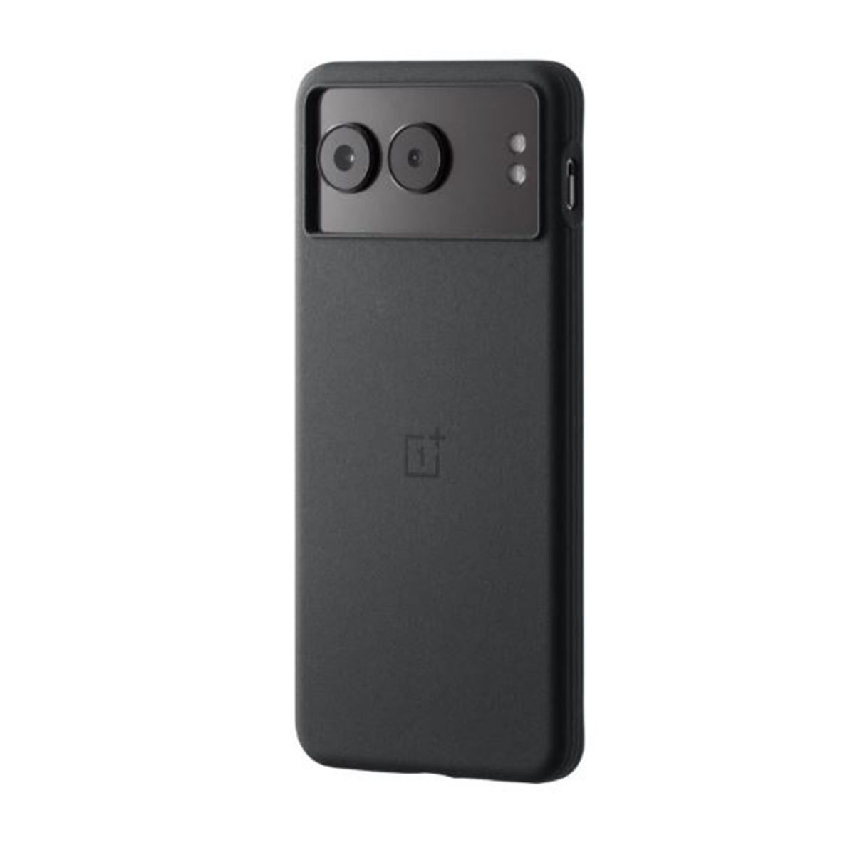 Custodia nera per telefono con intaglio per la fotocamera. La custodia copre il retro e i lati.