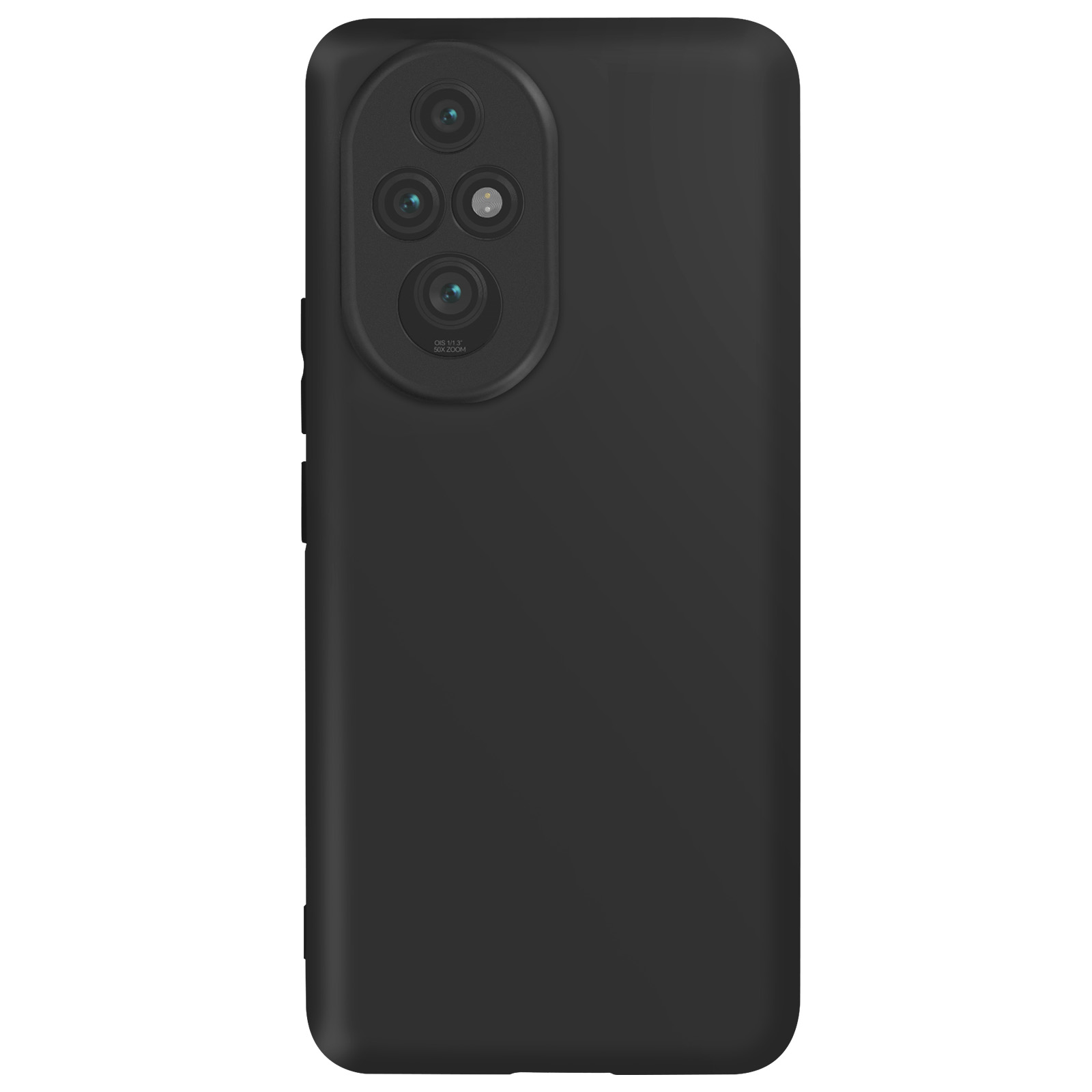 Schwarze Handyhülle mit schwarzem Kameraausschnitt auf einem schwarzen Smartphone.