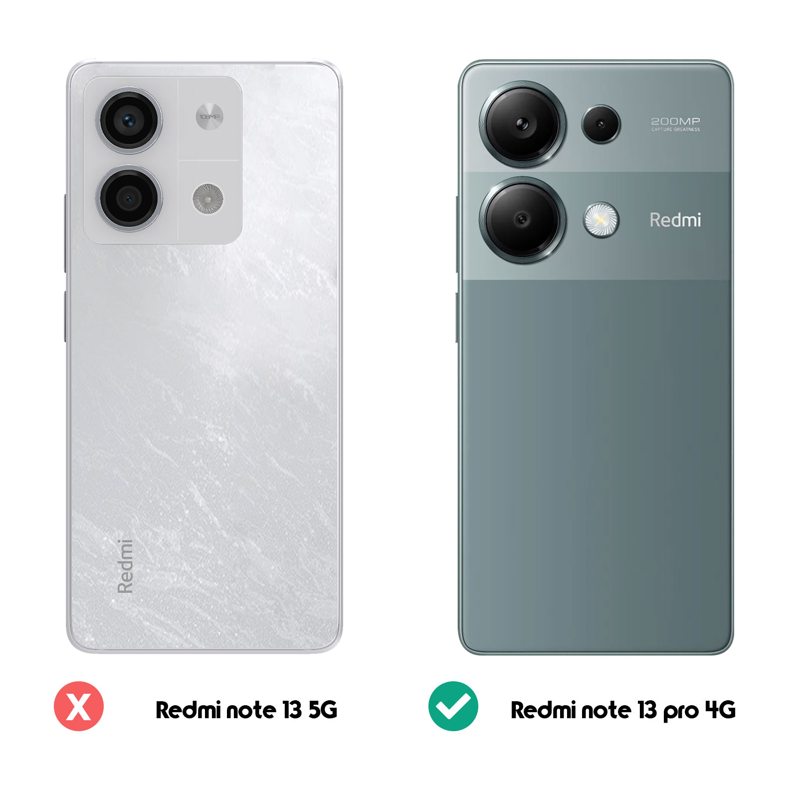 Confronto tra due telefoni, uno con una X rossa, l'altro con un segno di spunta verde.