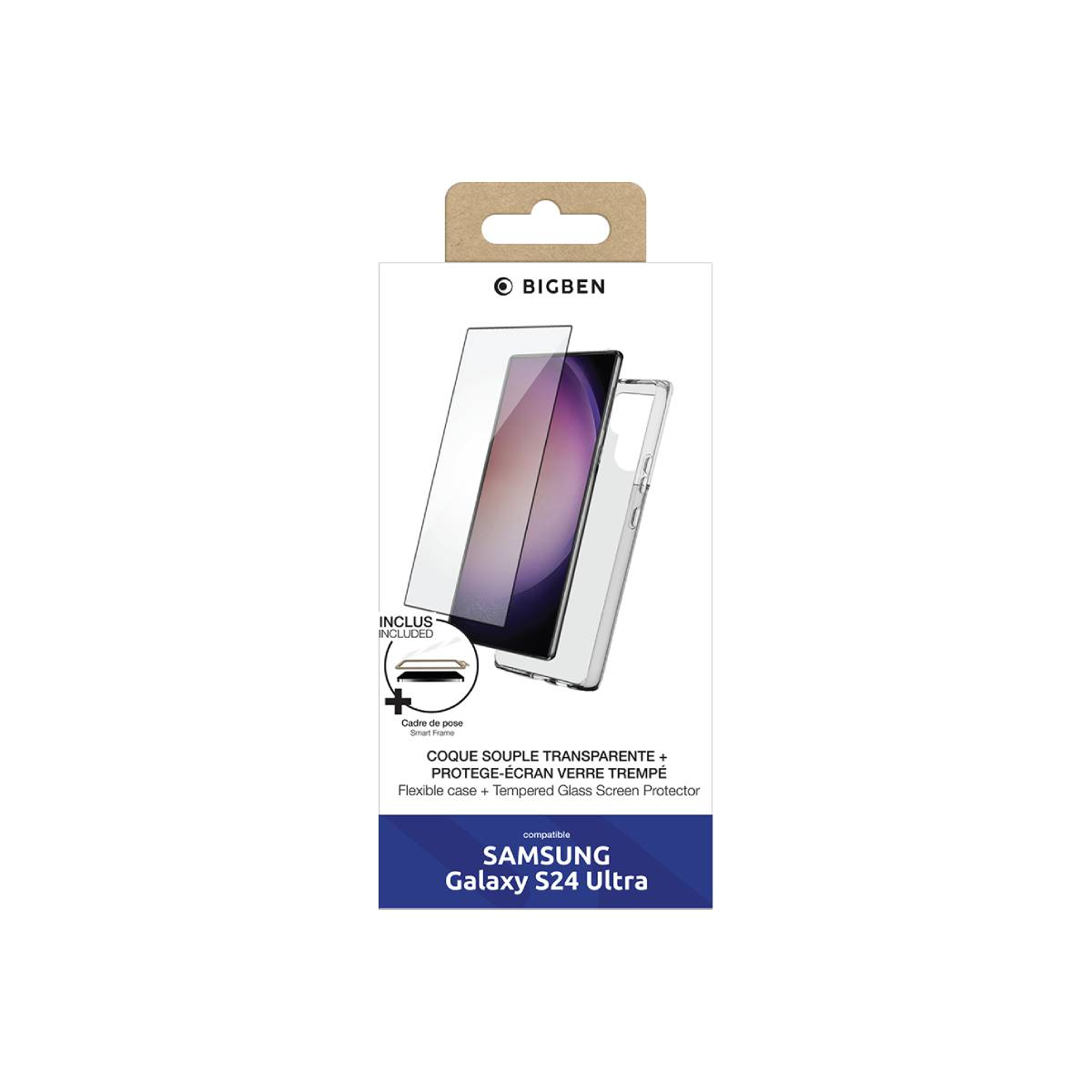 Confezione con protezione schermo e custodia per "Samsung Galaxy S24 Ultra".