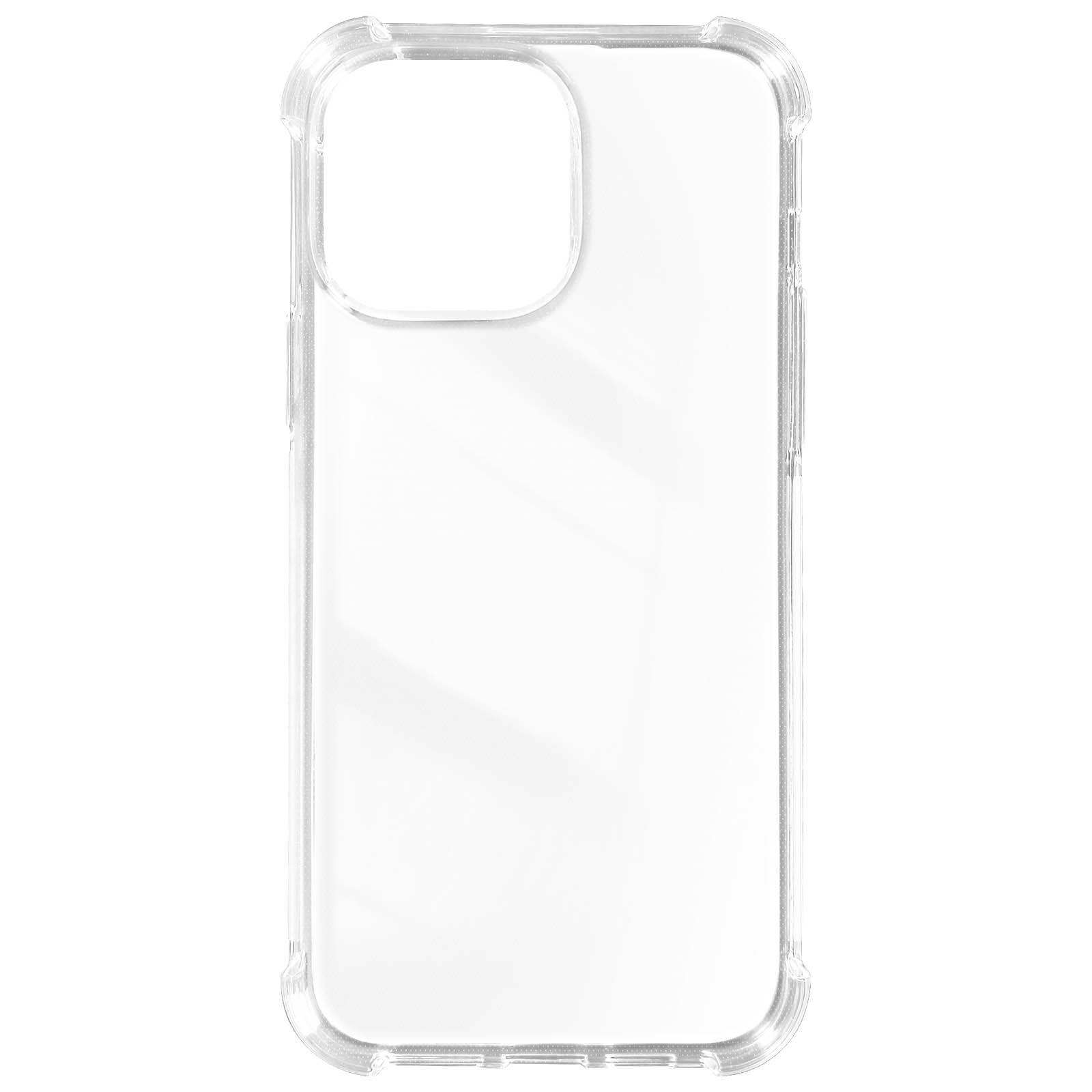 Custodia per telefono trasparente, con foro per fotocamera e bordo trasparente.