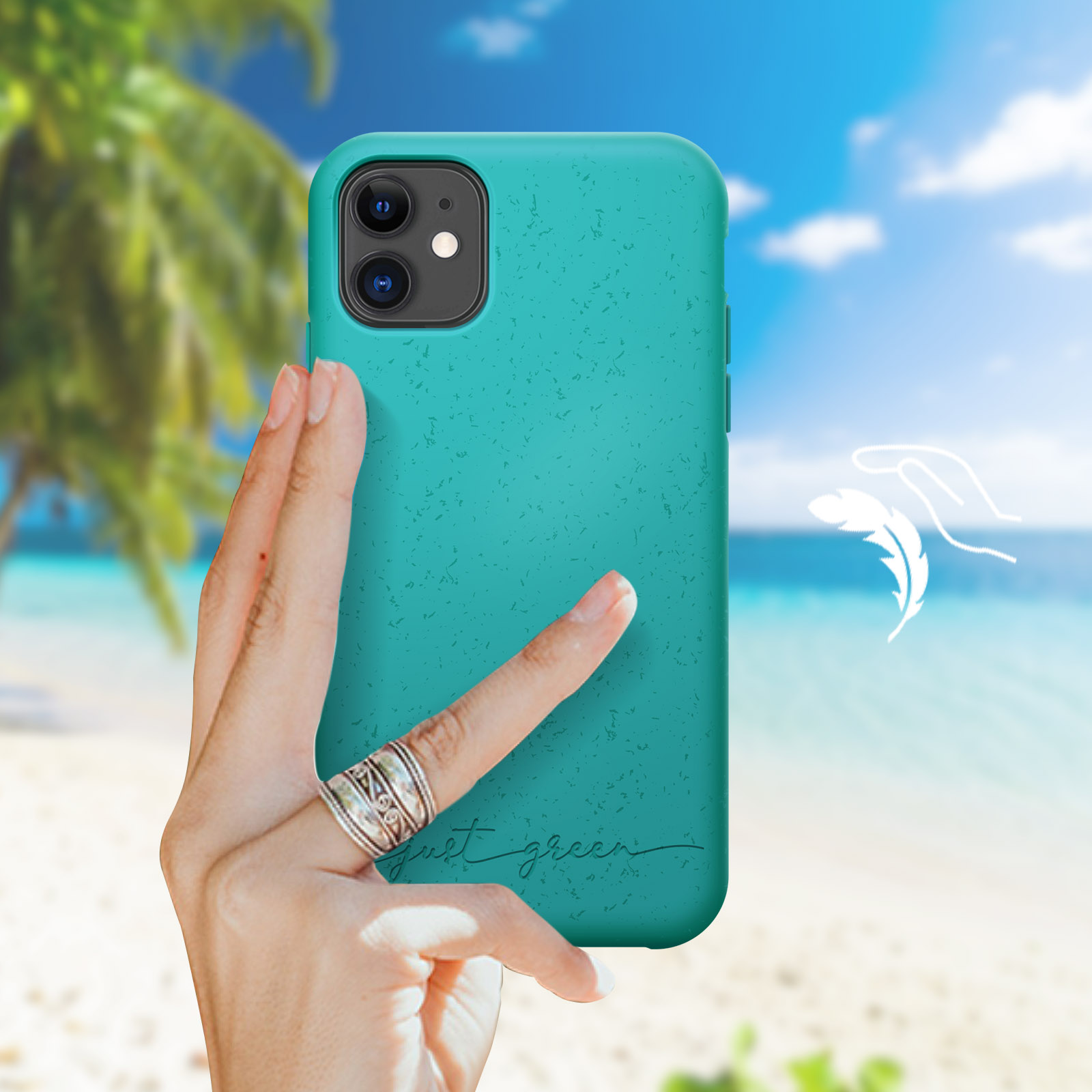 LOAM & LORE Custodia biodegradabile per iPhone 13 Pro, custodia per telefono ecologica senza plastica, compostabile a base vegetale, custodia per iPhone 13 Pro, custodia per telefono premium zero