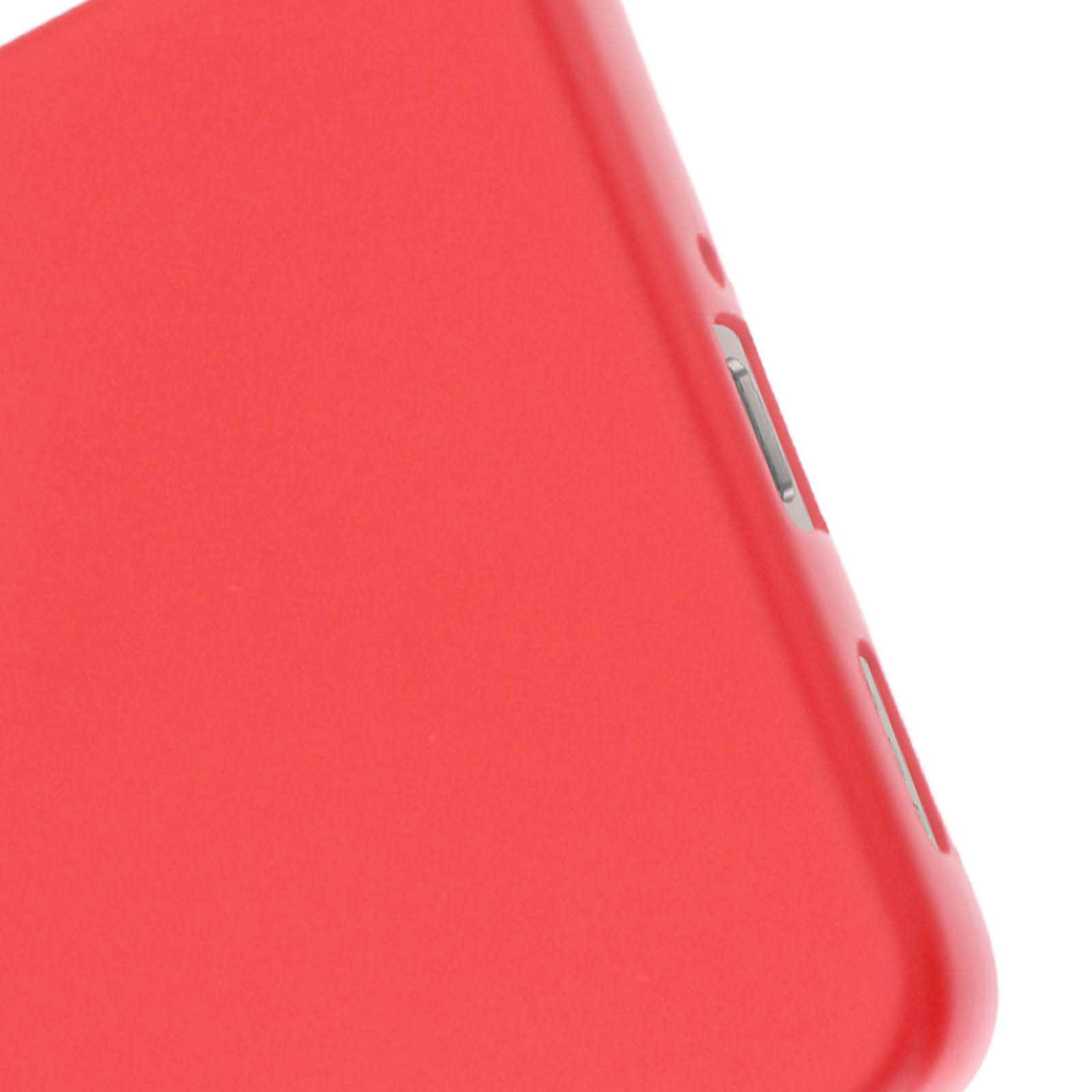 Primo piano di una custodia rossa per telefono che mostra i pulsanti.