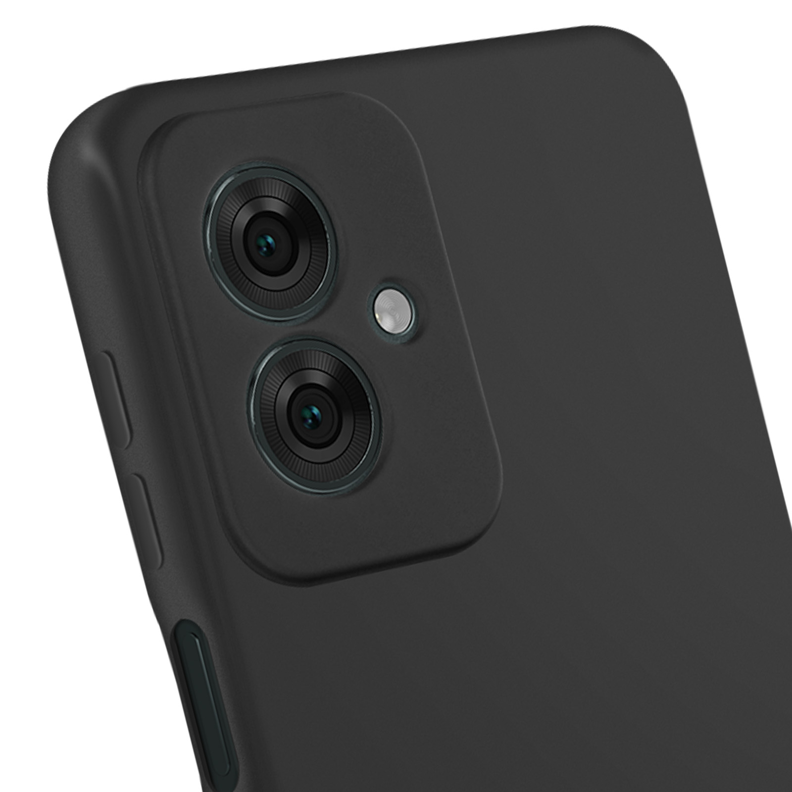 Schwarze Handyhülle. Zeigt das Kameradetail. Schlichtes und elegantes Design.