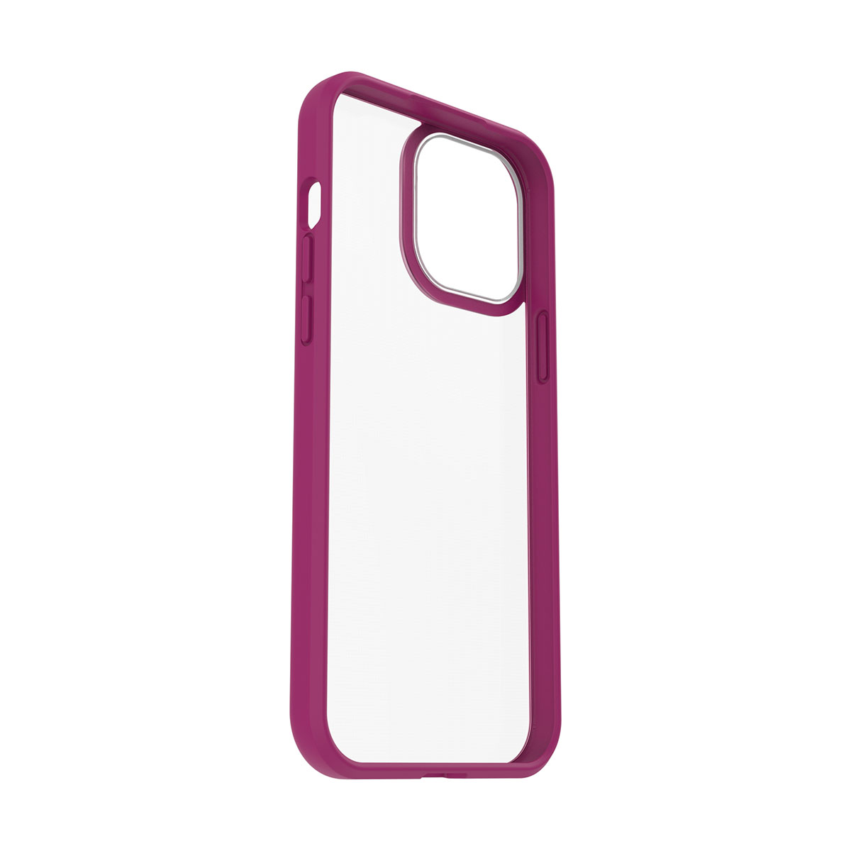 Custodia magenta per telefono. La custodia ha un ritaglio per la fotocamera.