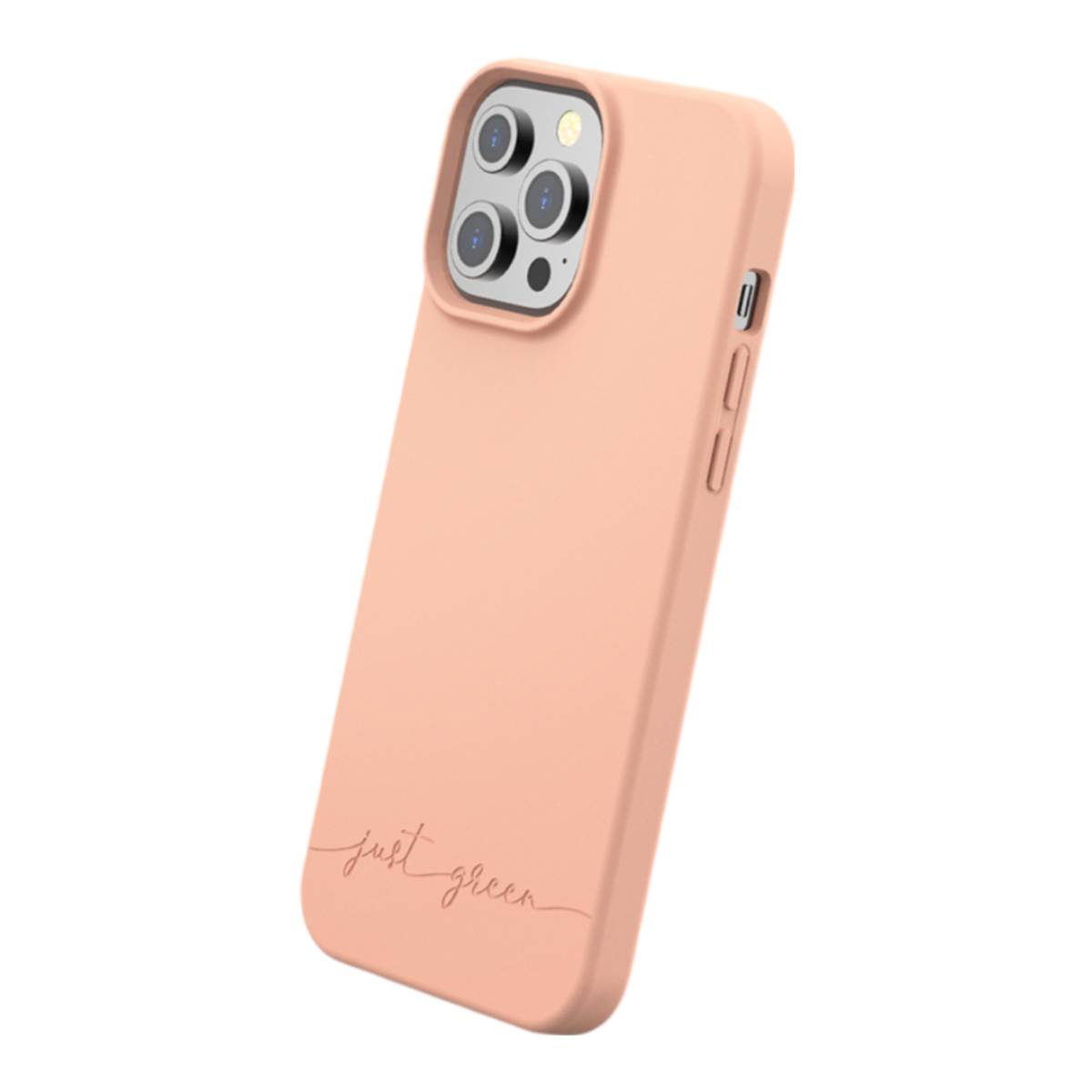 Eine pinke Handyhülle mit einem Telefon darin. Das Telefon hat drei Kameras.