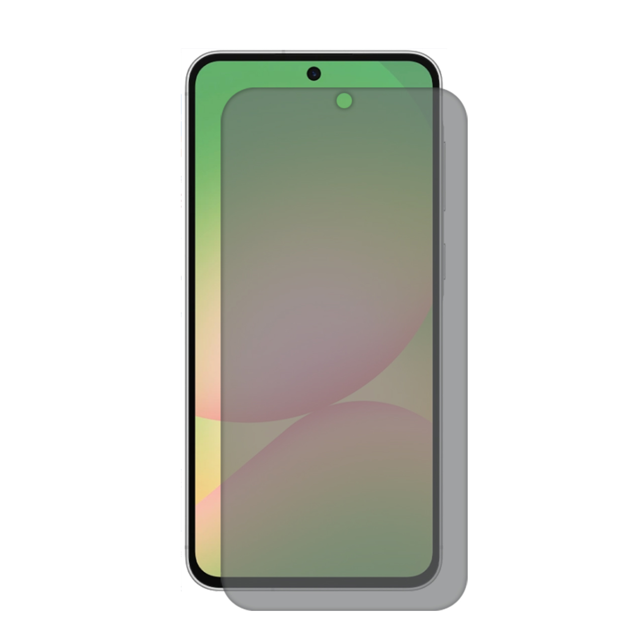 Un smartphone avec protecteur d'écran.