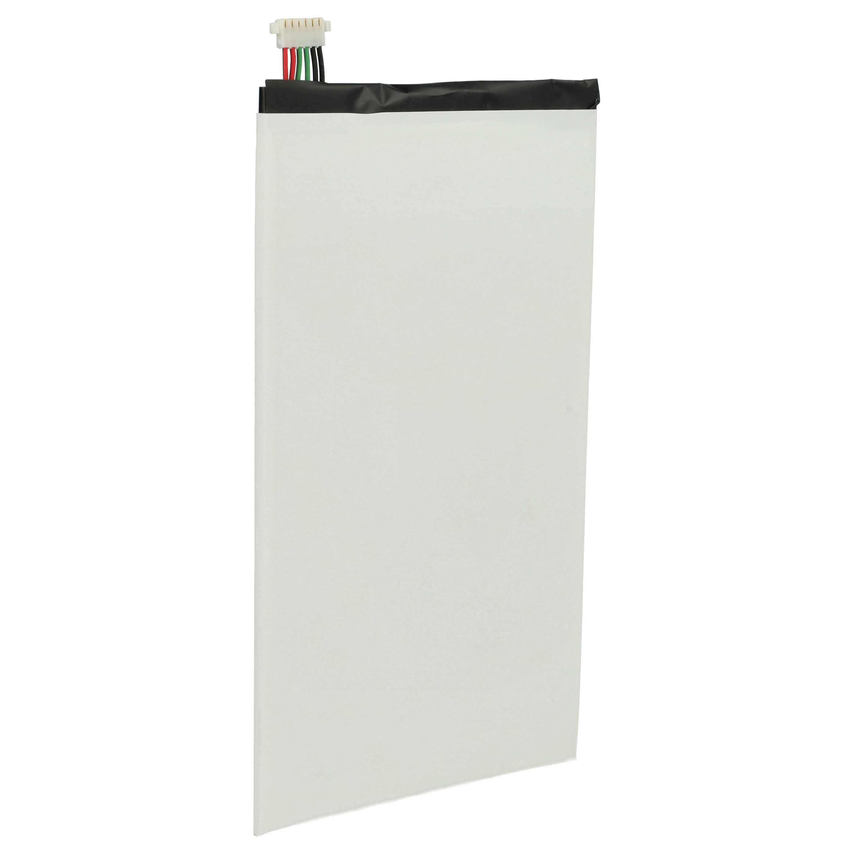 Ein weißes Batteriepack mit schwarzem Klebeband und Drähten. Der Hintergrund ist eine weiße Oberfläche.