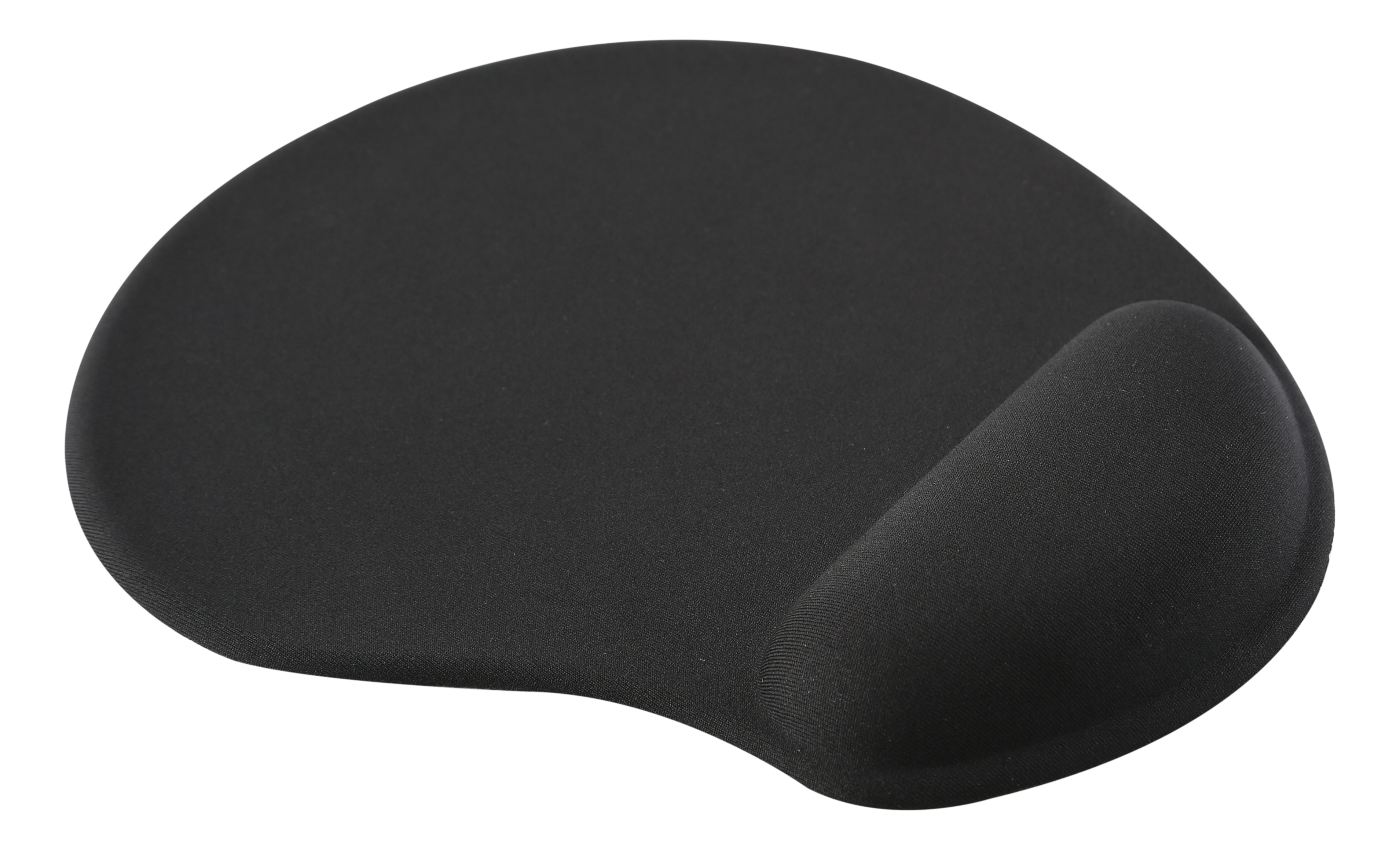 Schwarzes ergonomisches Mauspadd mit Handballenauflage.