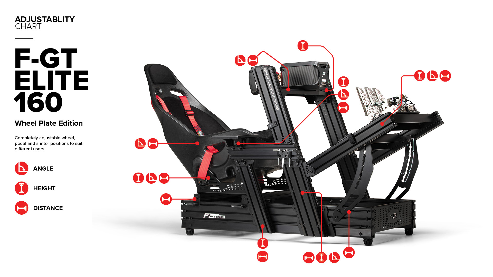 Cockpit - NEXT LEVEL RACING F-GT Elite 160 Wheel Plate Edition, Negro