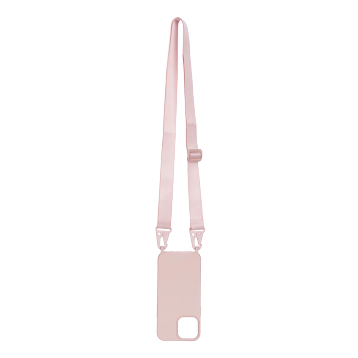 Custodia rosa per telefono e un cordino rosa, design semplice.