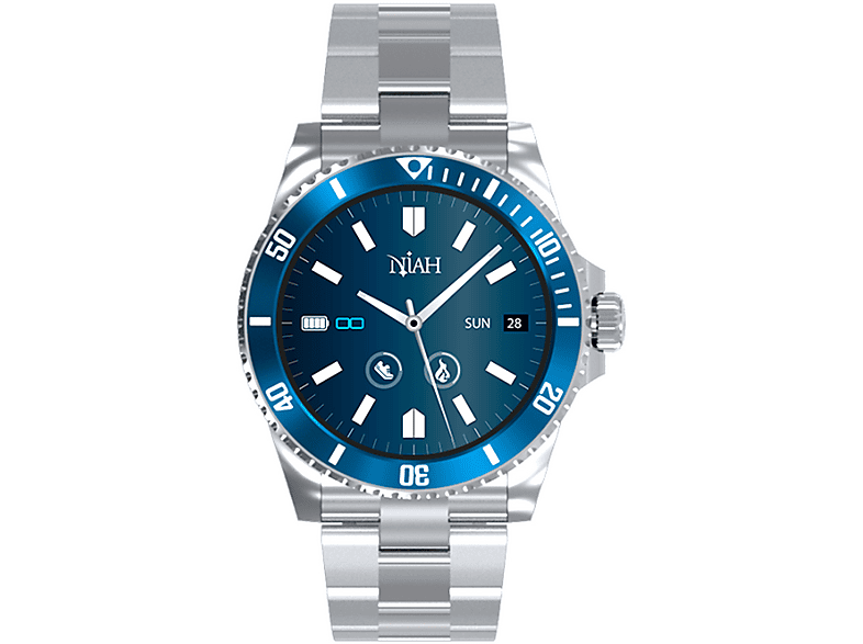 TECHMADE Herren- Neptun Smart Watch Stahl, Blau