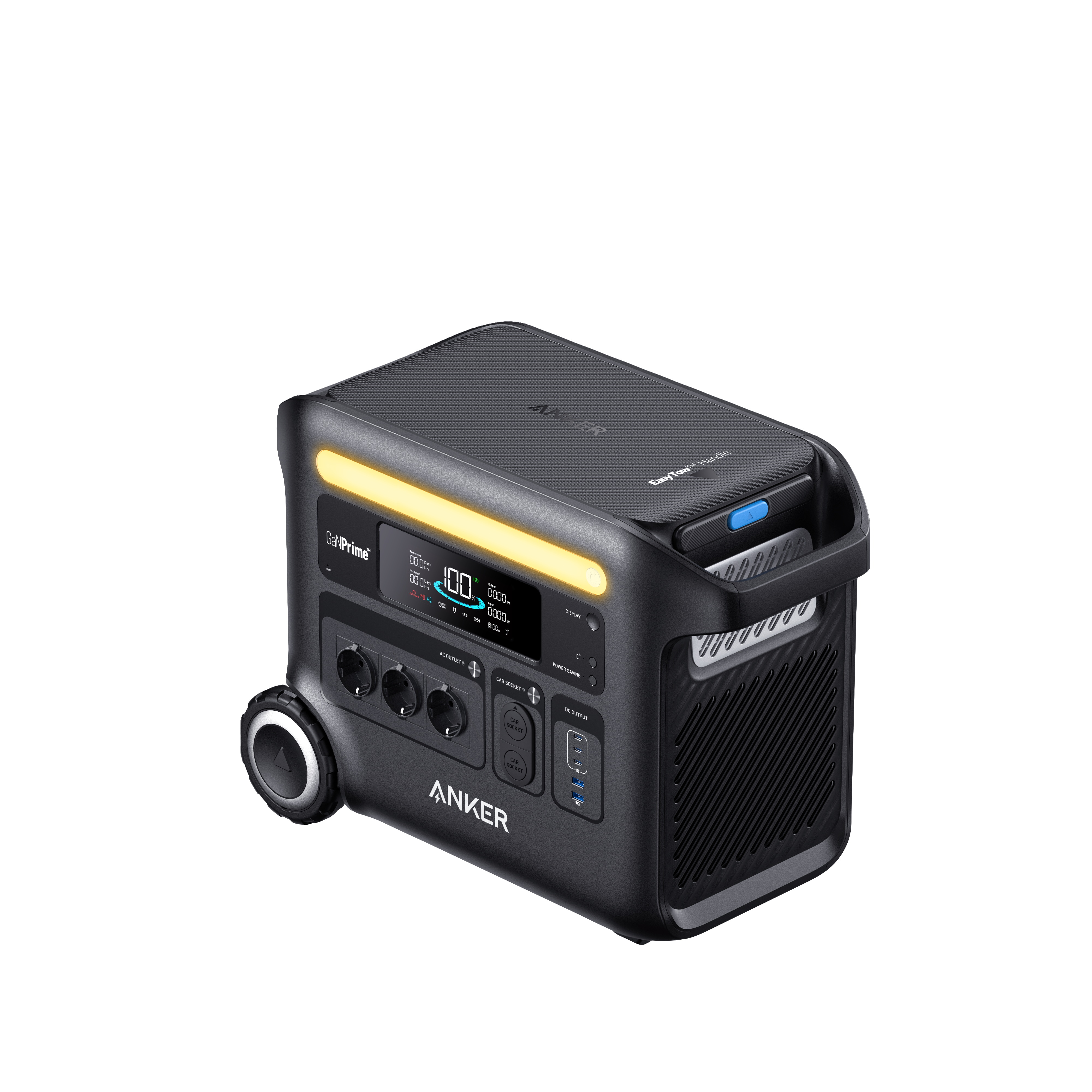 Czarna przenośna stacja zasilania z logo Anker.