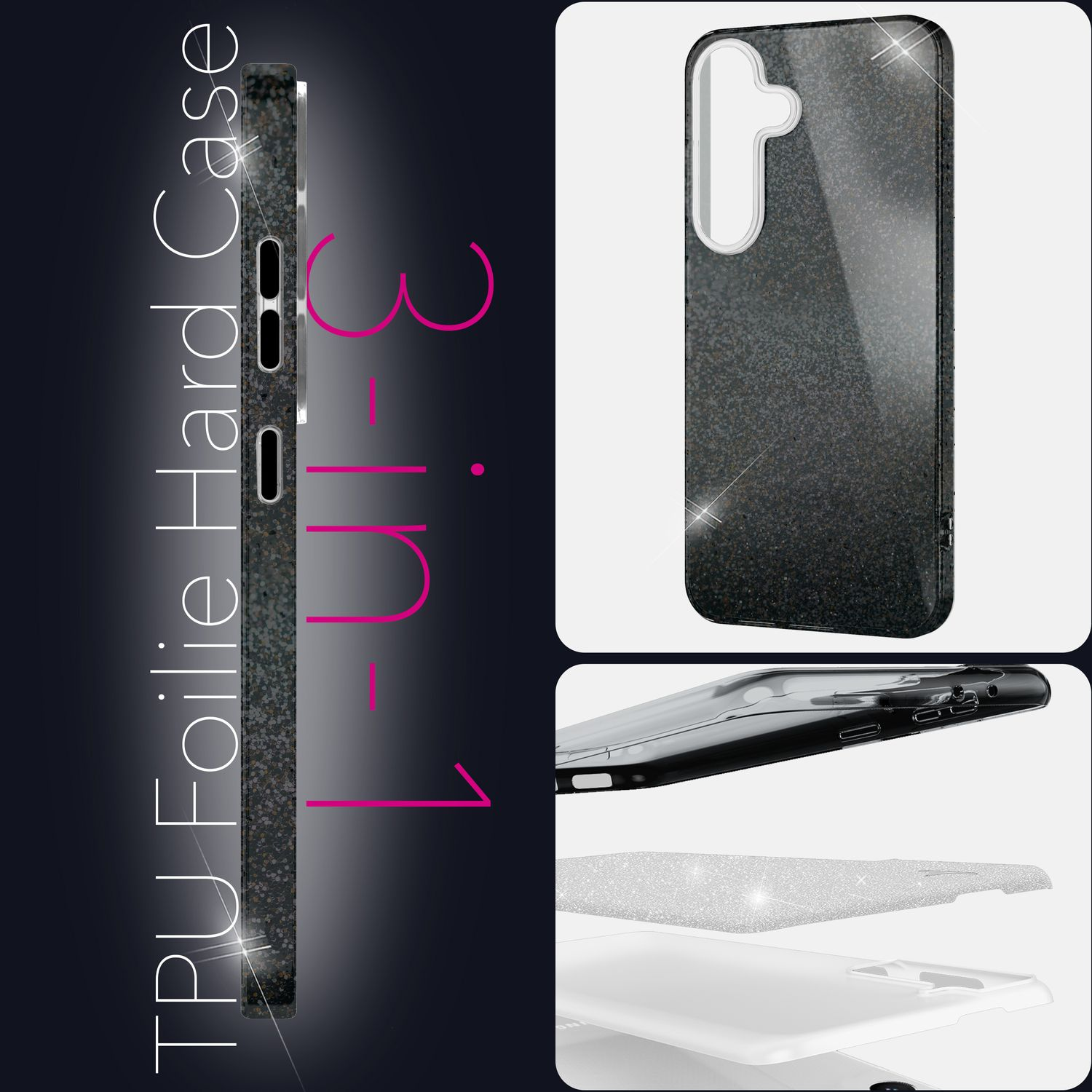 NALIA ShinePop Stabile Glnzende Glitzer Glamour Hlle, Backcover, Samsung,  Galaxy S25 Plus, Funkelschwarz | MediaMarkt
