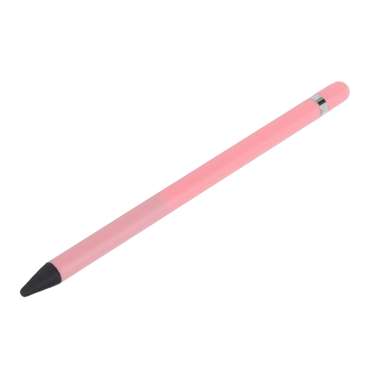 Ein rosa Eingabestift, isoliert auf weißem Hintergrund, zeigt das schlanke Design des Stifts.