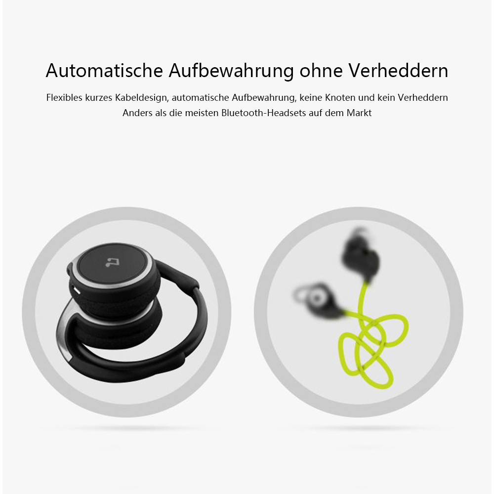 Kopfhörer und Ohrhörer auf weißem Hintergrund, mit Text.