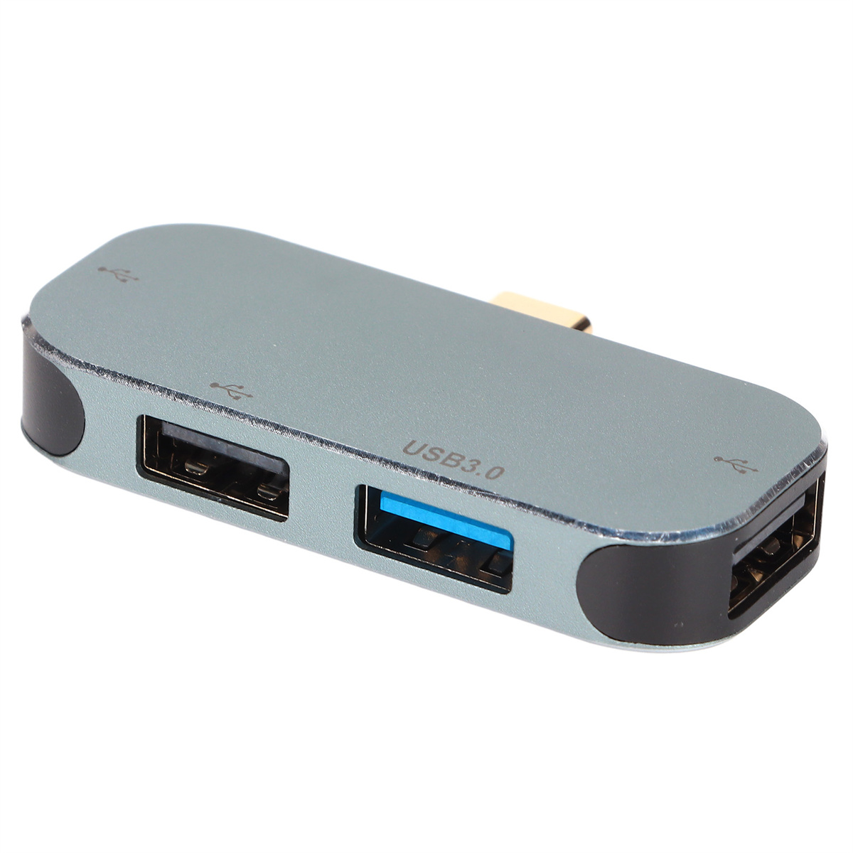 Grauer USB-Hub mit mehreren Anschlüssen, USB 3.0.