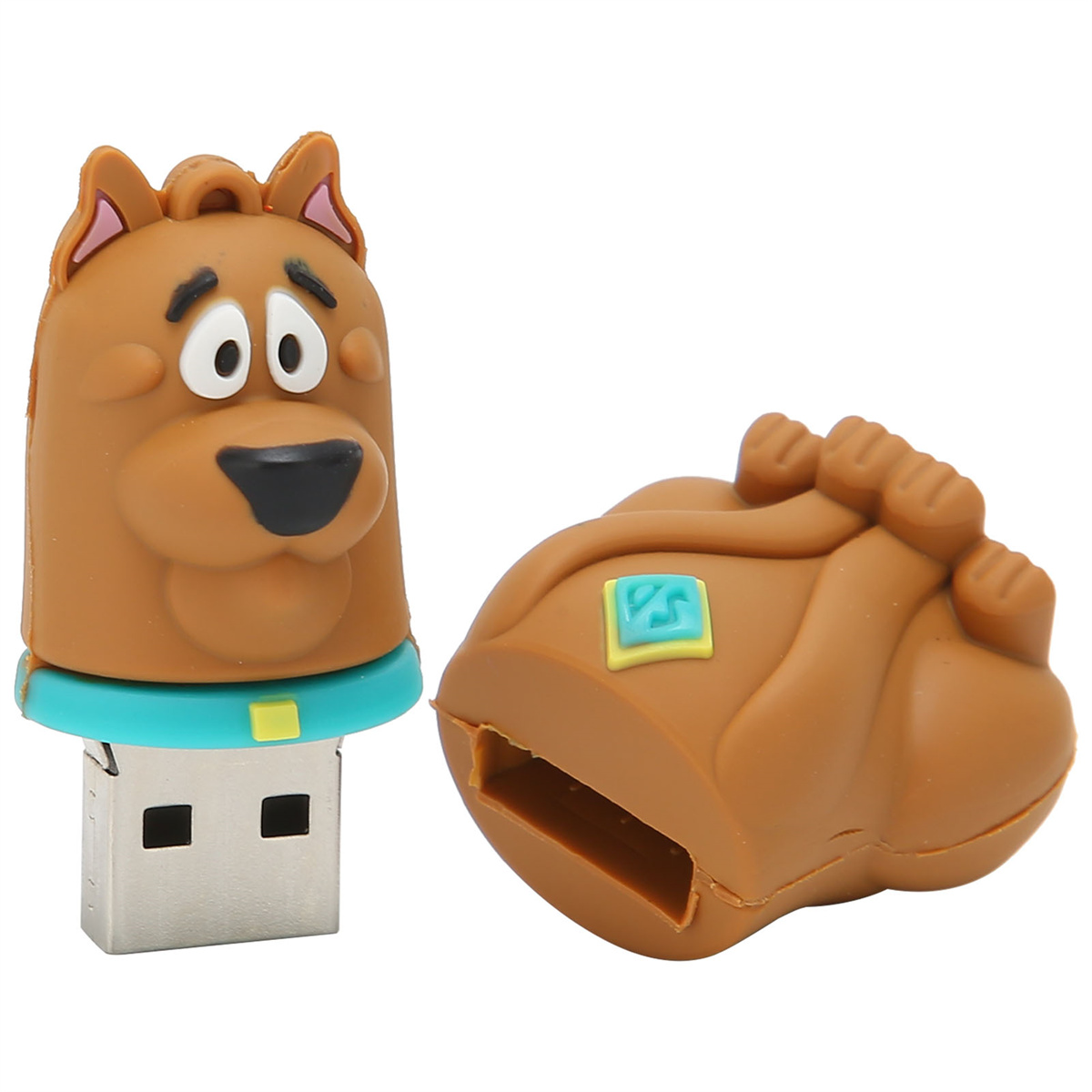 Zwei Scooby-Doo USB-Sticks. Einer ist der Kopf, der andere der Körper.