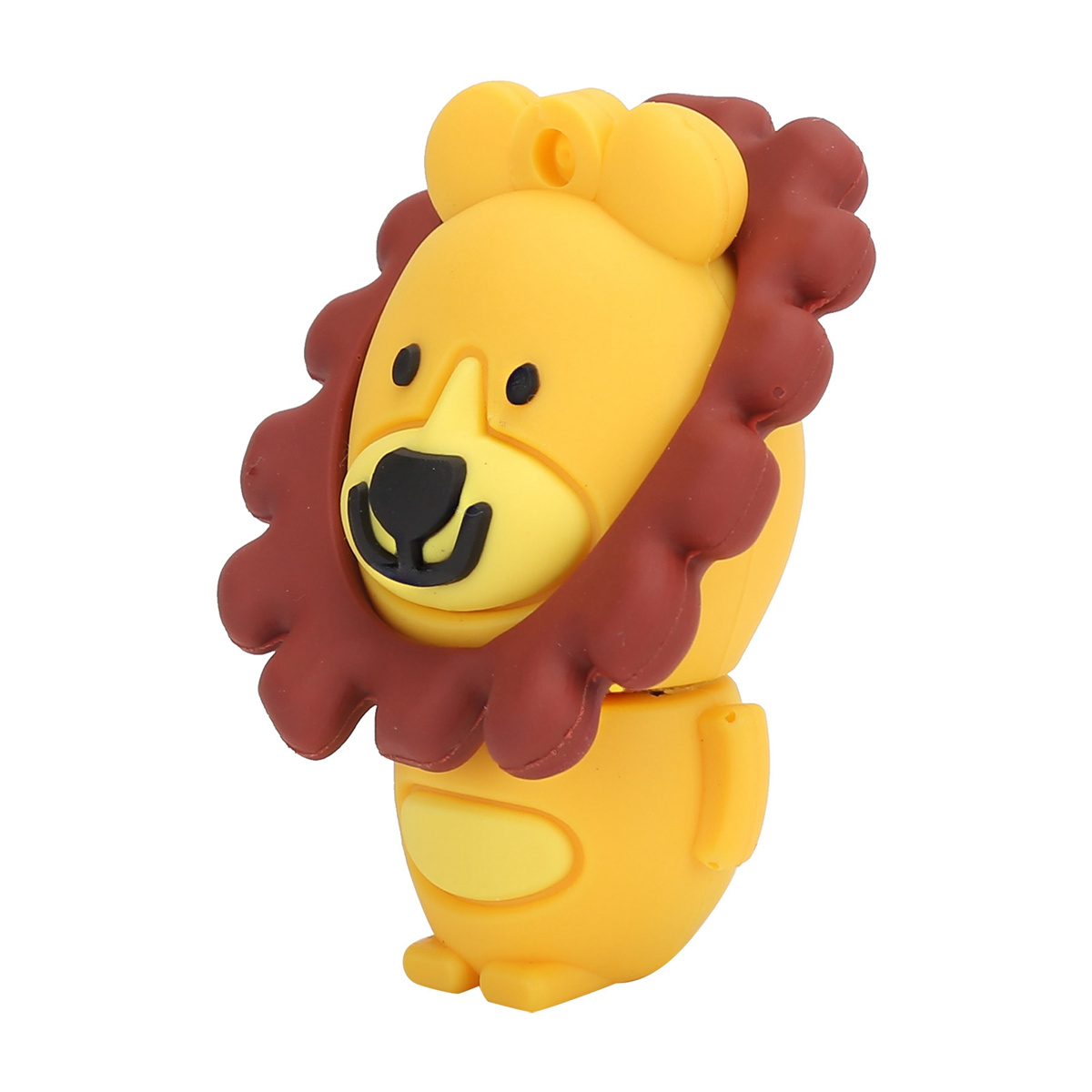 Gelb-brauner USB-Stick in Löwenform.