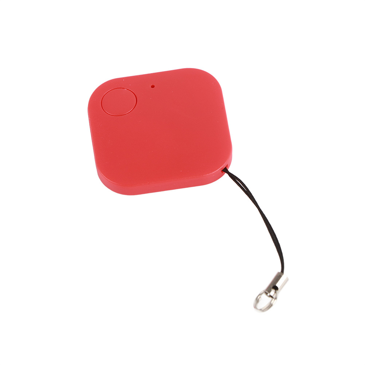 Roter quadratischer Tracker mit schwarzem Riemen und silbernem Clip.