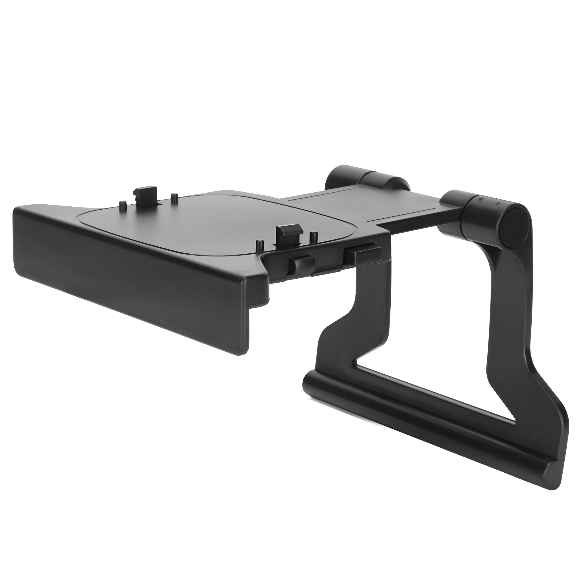 Schwarzes Gerät für einen Gamecontroller, isoliert auf weißem Hintergrund.