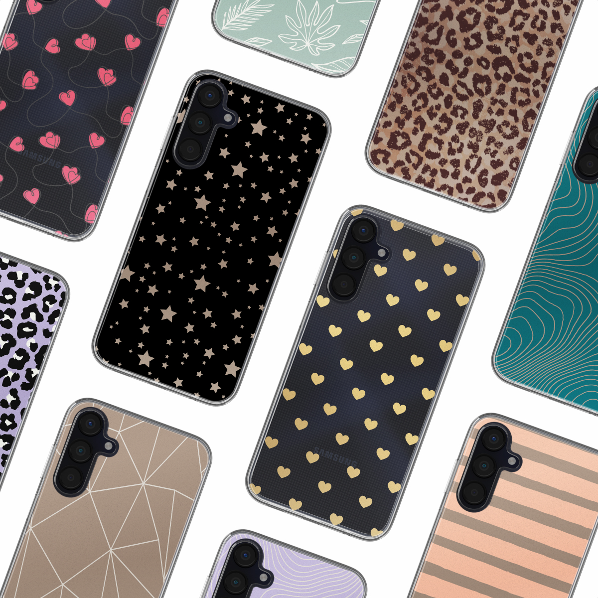 Une coque de téléphone avec un motif floral jaune, bords transparents.