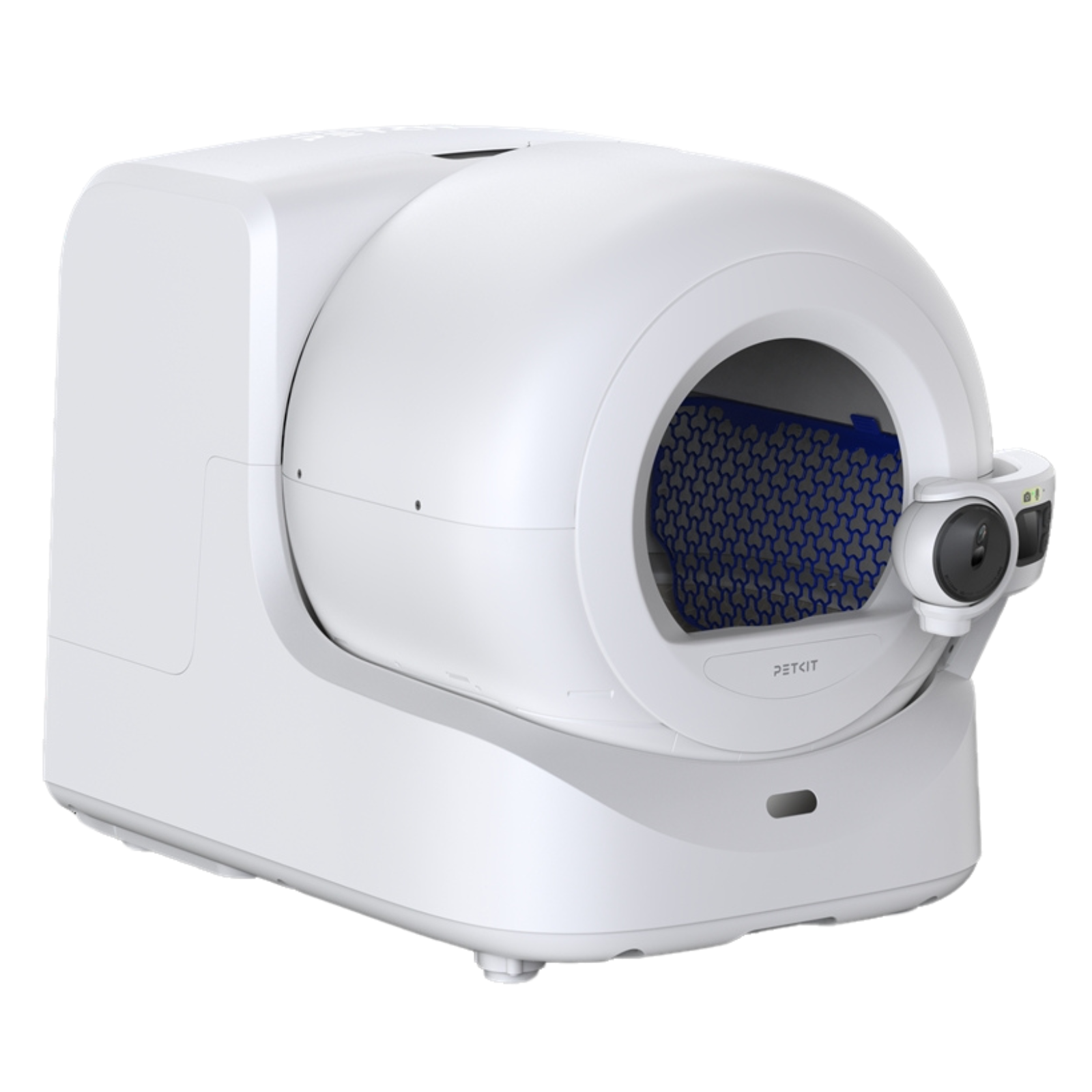 Un arenero autolimpiable PETKIT de color blanco.