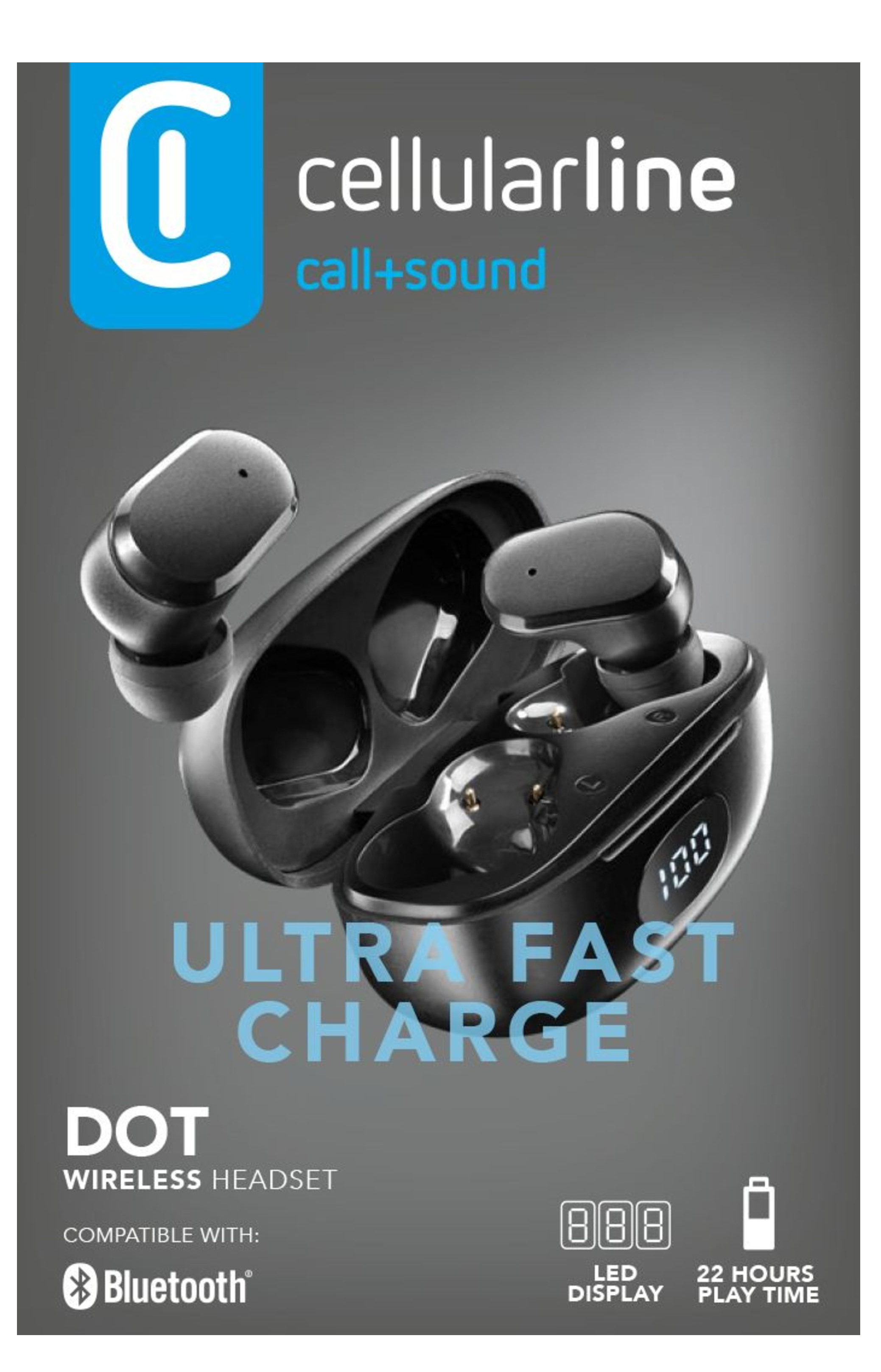 CELLULARLINE 8018080461330 AURICOLARI WIRELESS, Nero